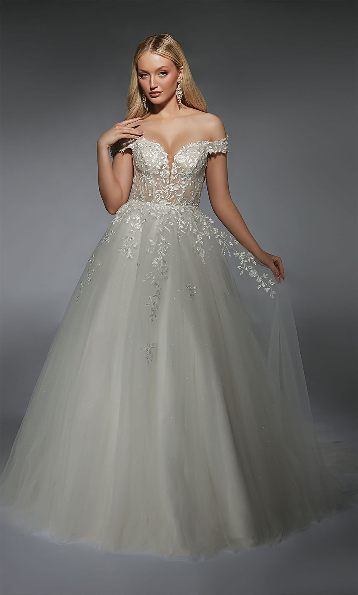 ALYCE Paris 7129 Bridal Off The Shoulder Neckline Corset Ballgown Dress