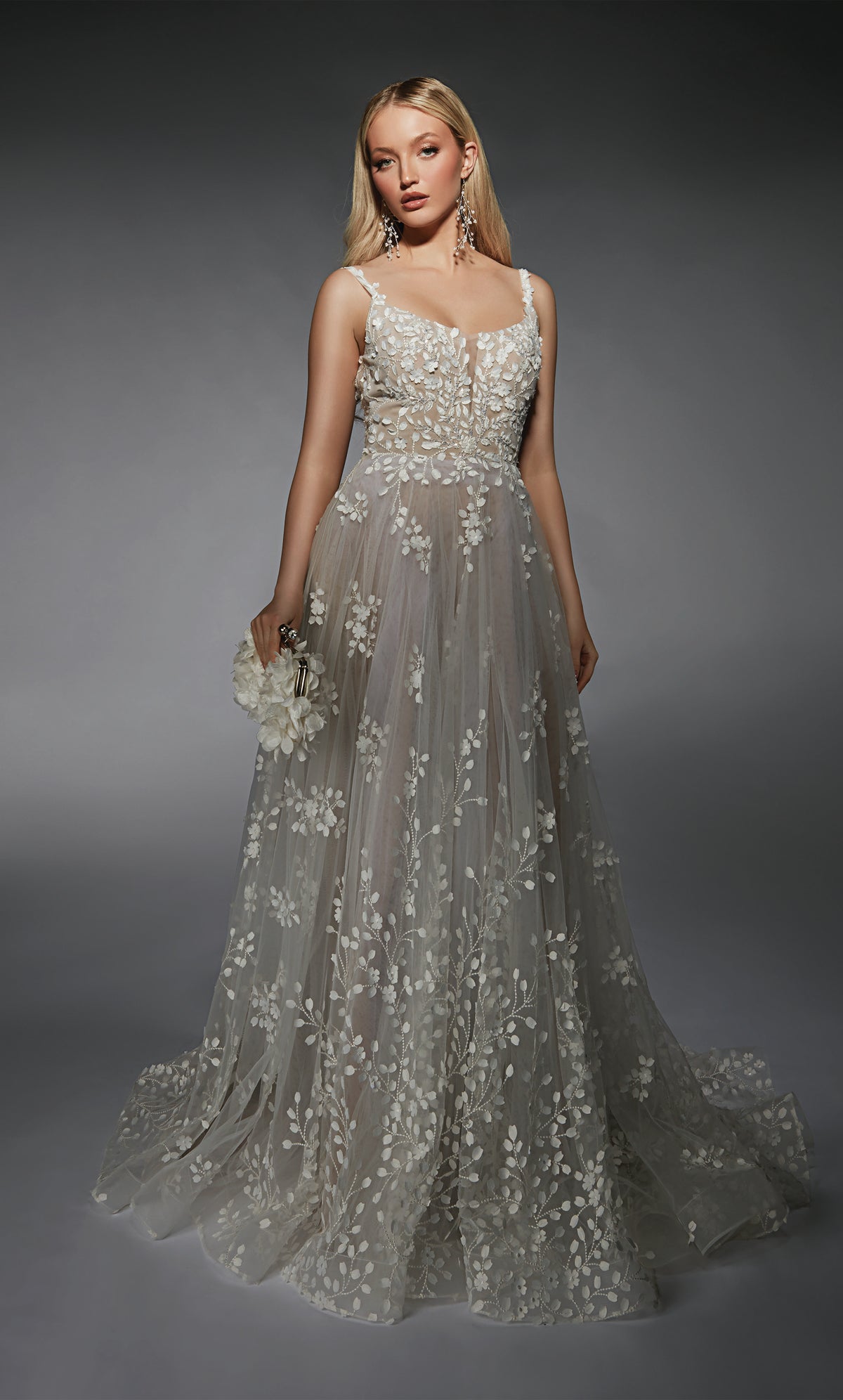 ALYCE Paris 7132 Bridal Scoop Neckline Elegant A Line Dress