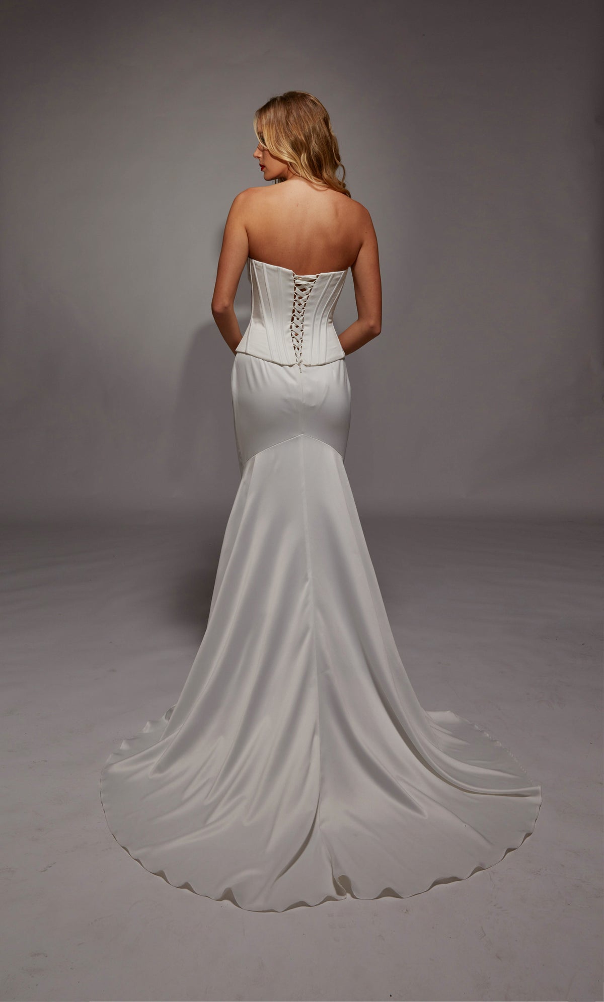 ALYCE Paris 7136 Bridal Cowl Neckline Corset Mermaid Dress