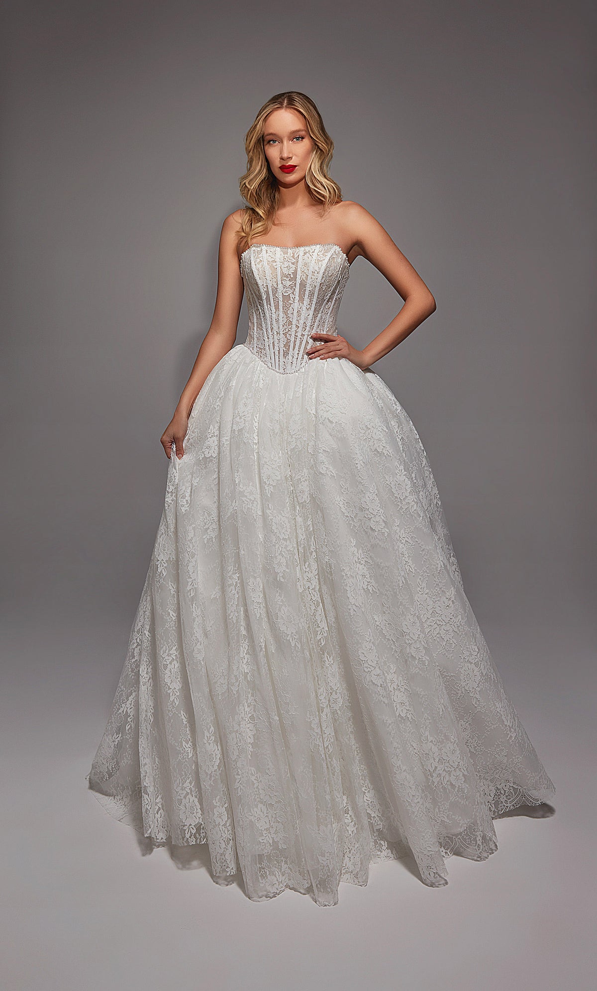 ALYCE Paris 7149 Bridal Strapless Neckline Corset Ballgown Dress