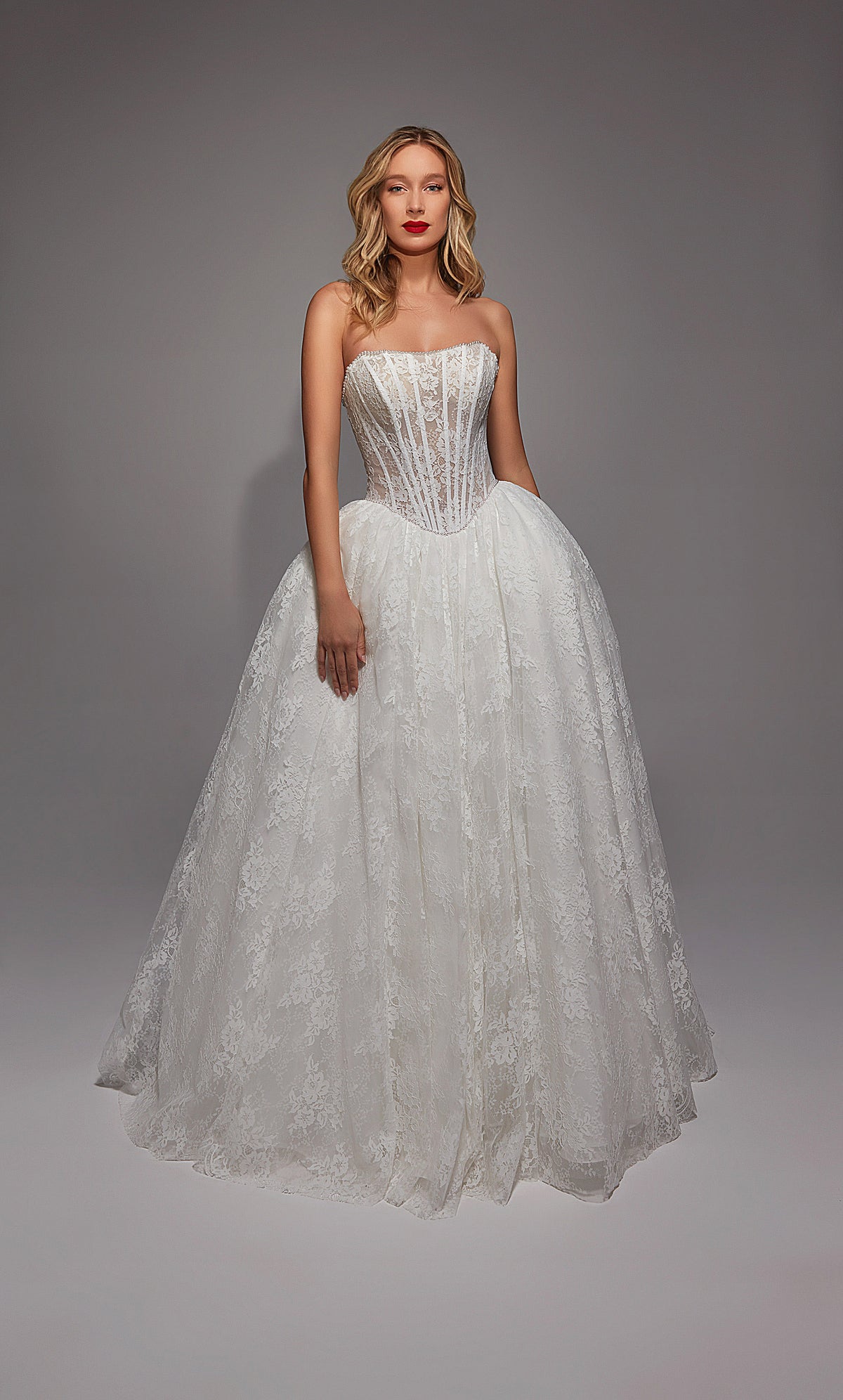 ALYCE Paris 7149 Bridal Strapless Neckline Corset Ballgown Dress