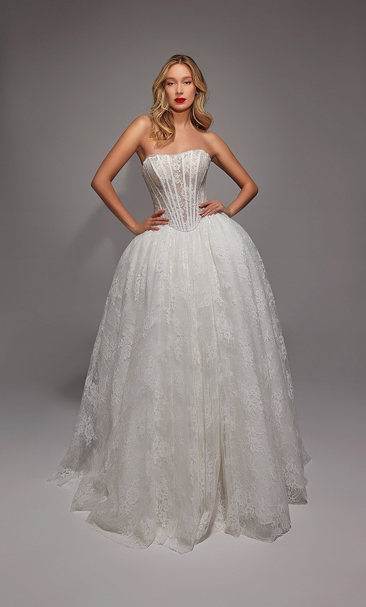 ALYCE Paris 7149 Bridal Strapless Neckline Corset Ballgown Dress