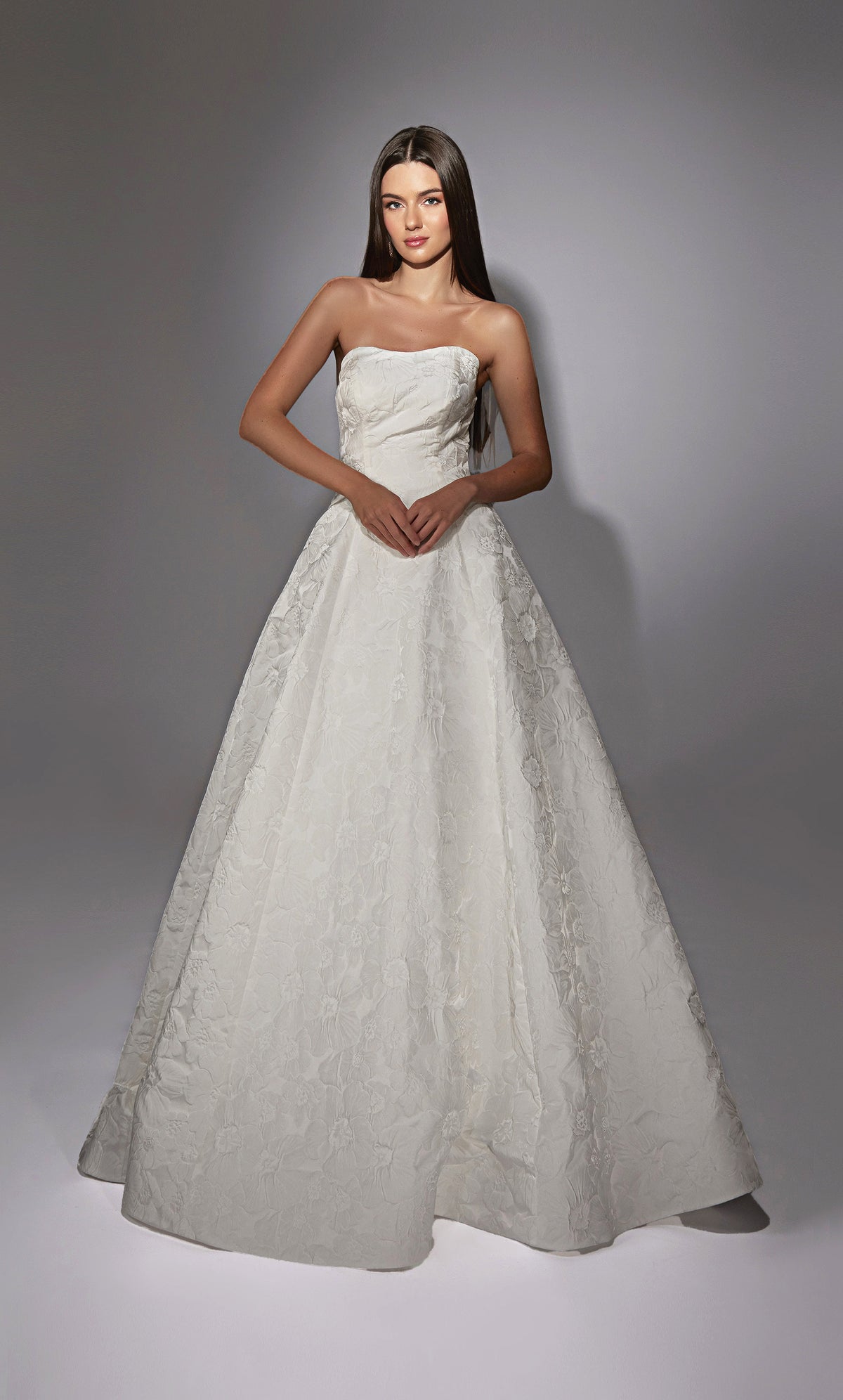 ALYCE Paris 7155 Bridal Strapless Neckline Modest A Line Dress