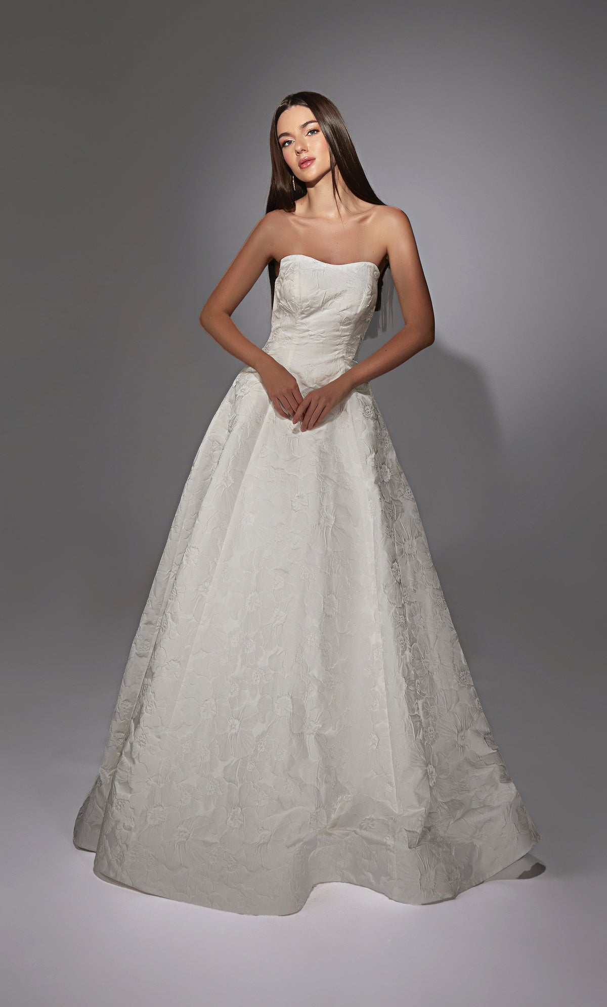 ALYCE Paris 7155 Bridal Strapless Neckline Modest A Line Dress