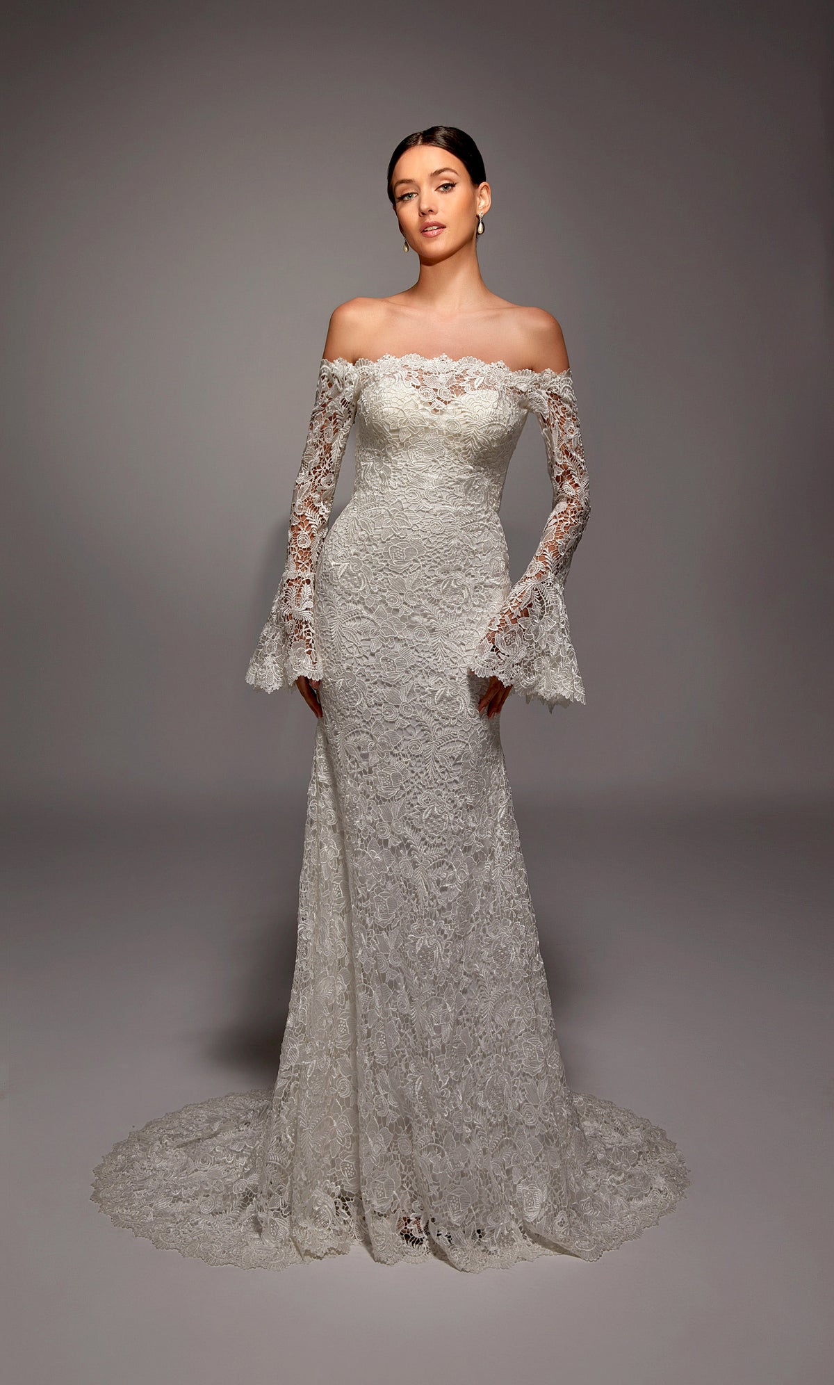 ALYCE Paris 7156 Bridal Off The Shoulder Neckline Elegant Mermaid Dress