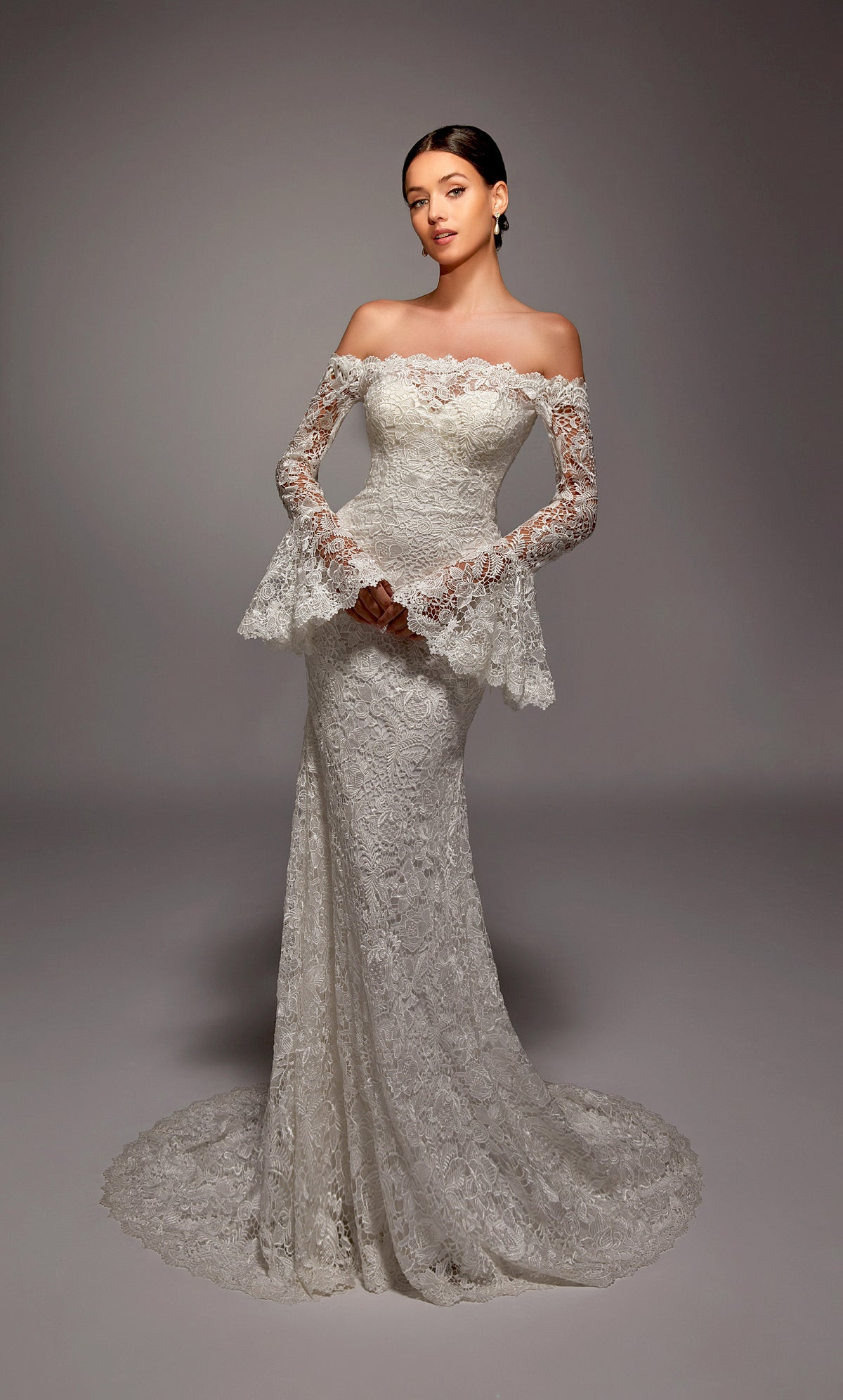 ALYCE Paris 7156 Bridal Off The Shoulder Neckline Elegant Mermaid Dress