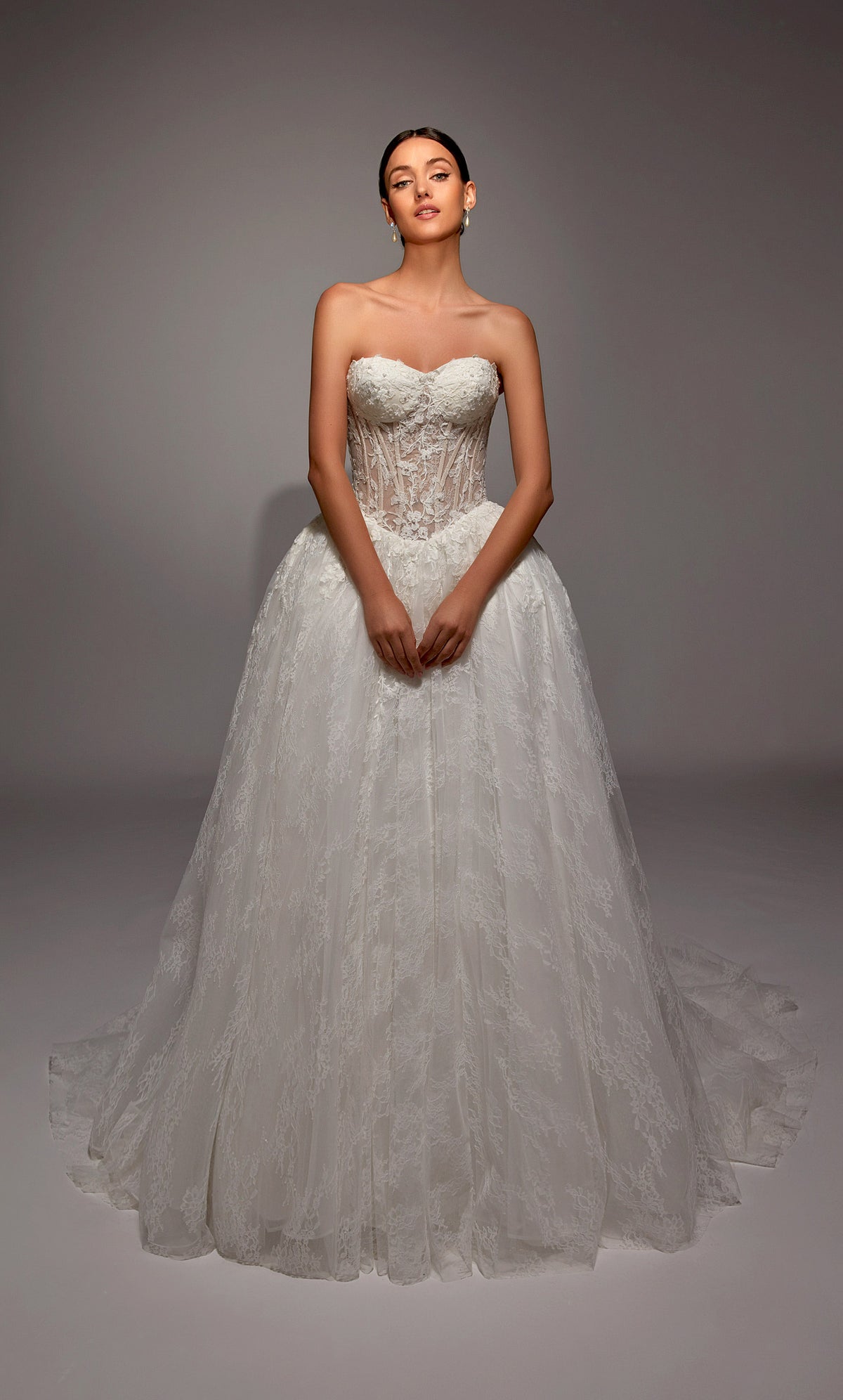 ALYCE Paris 7163 Bridal Strapless Neckline Corset Ballgown Dress