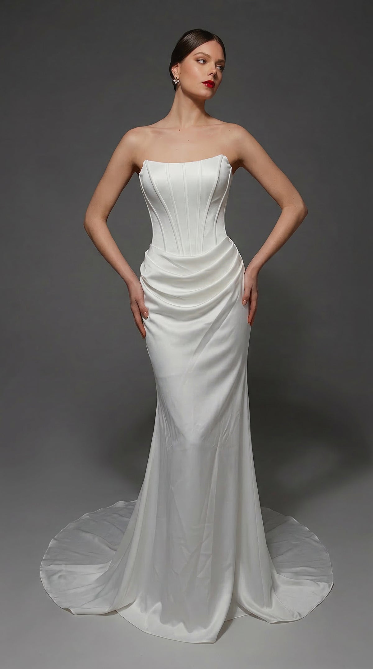 ALYCE Paris 7170 Bridal Strapless Neckline Chic Straight Dress