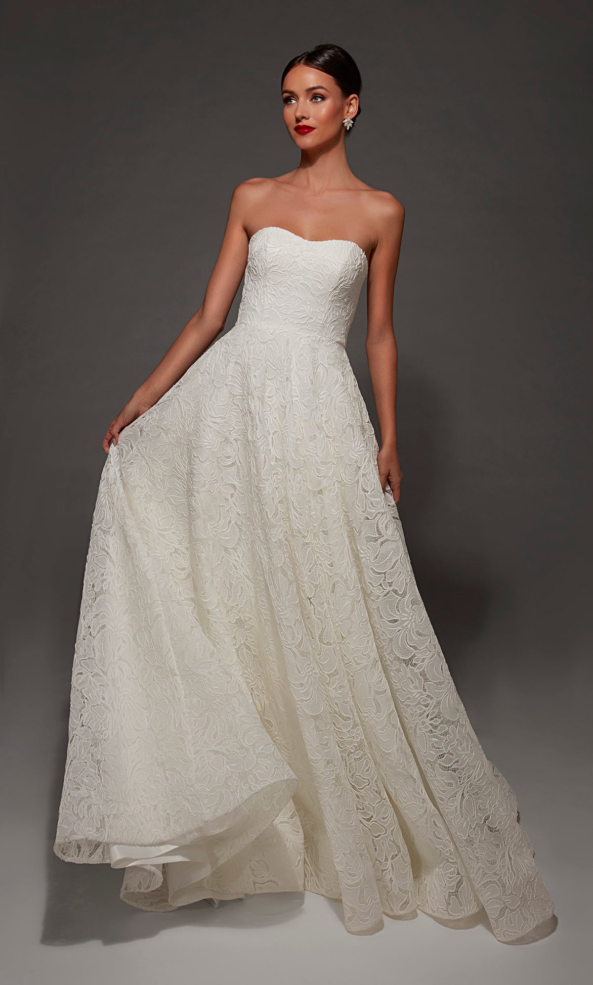 ALYCE Paris 7178 Bridal Strapless Neckline Modest A Line Dress