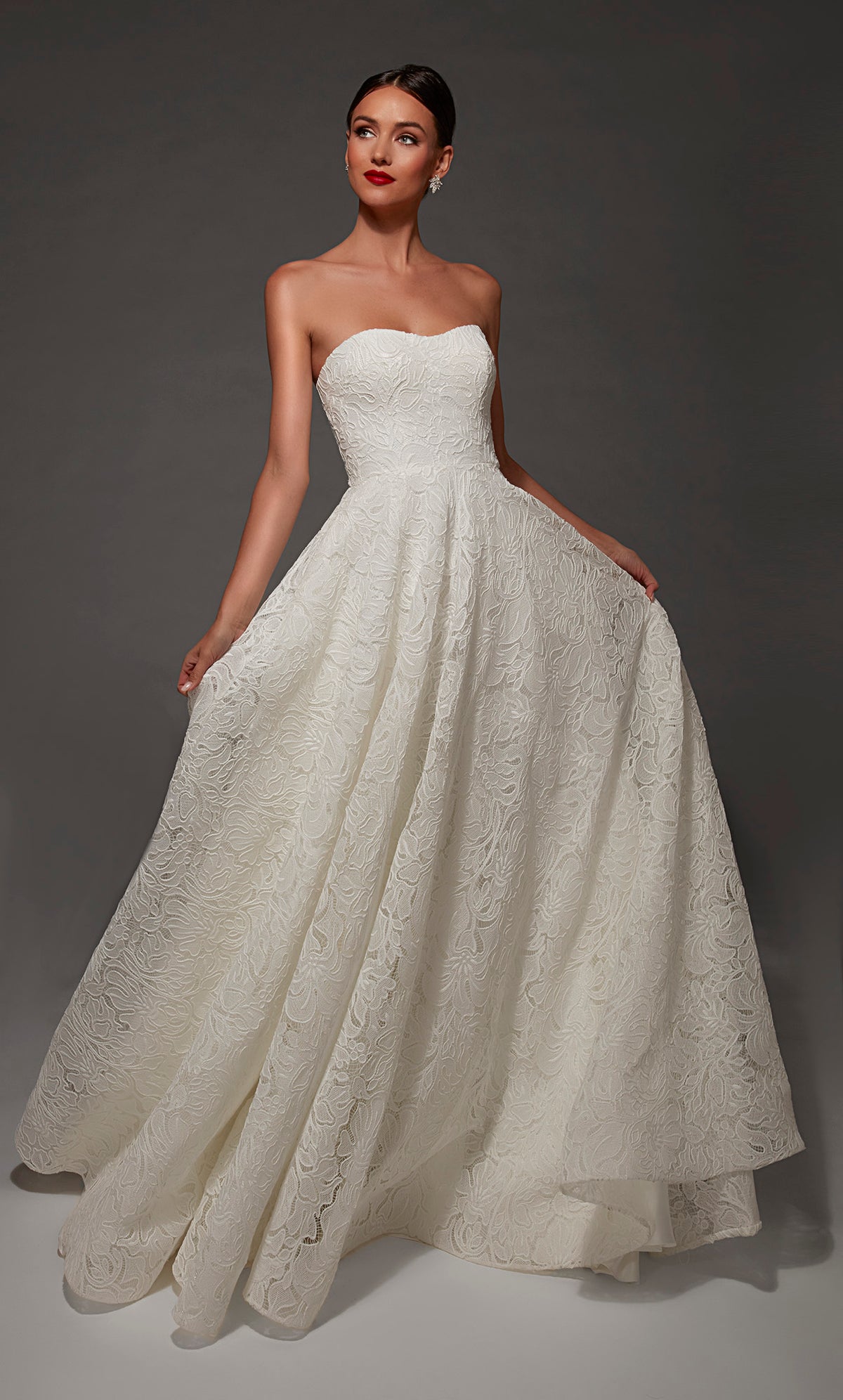 ALYCE Paris 7178 Bridal Strapless Neckline Modest A Line Dress