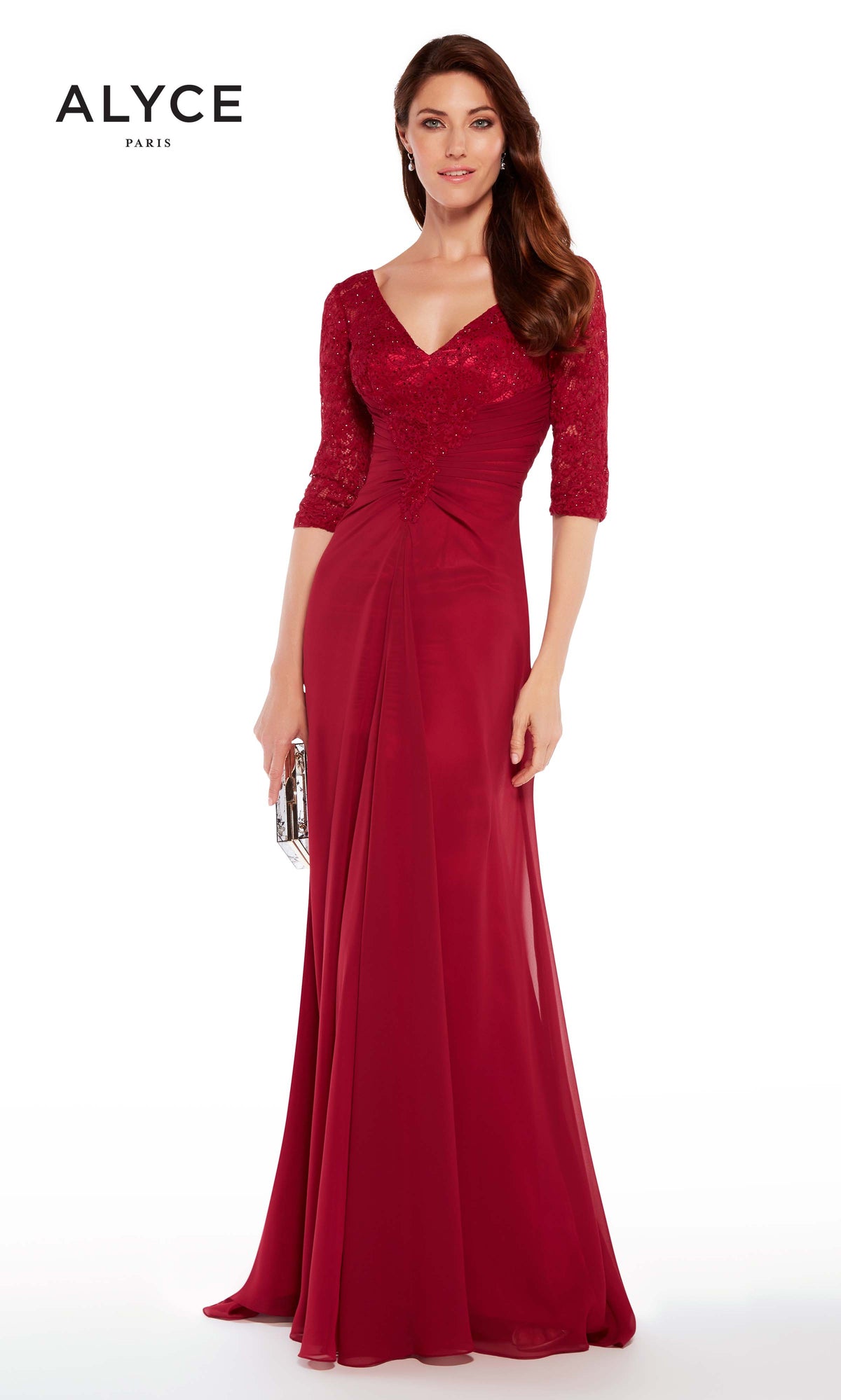 ALYCE Paris 27234 Special Occasion V-neck Embellished Straight Dress