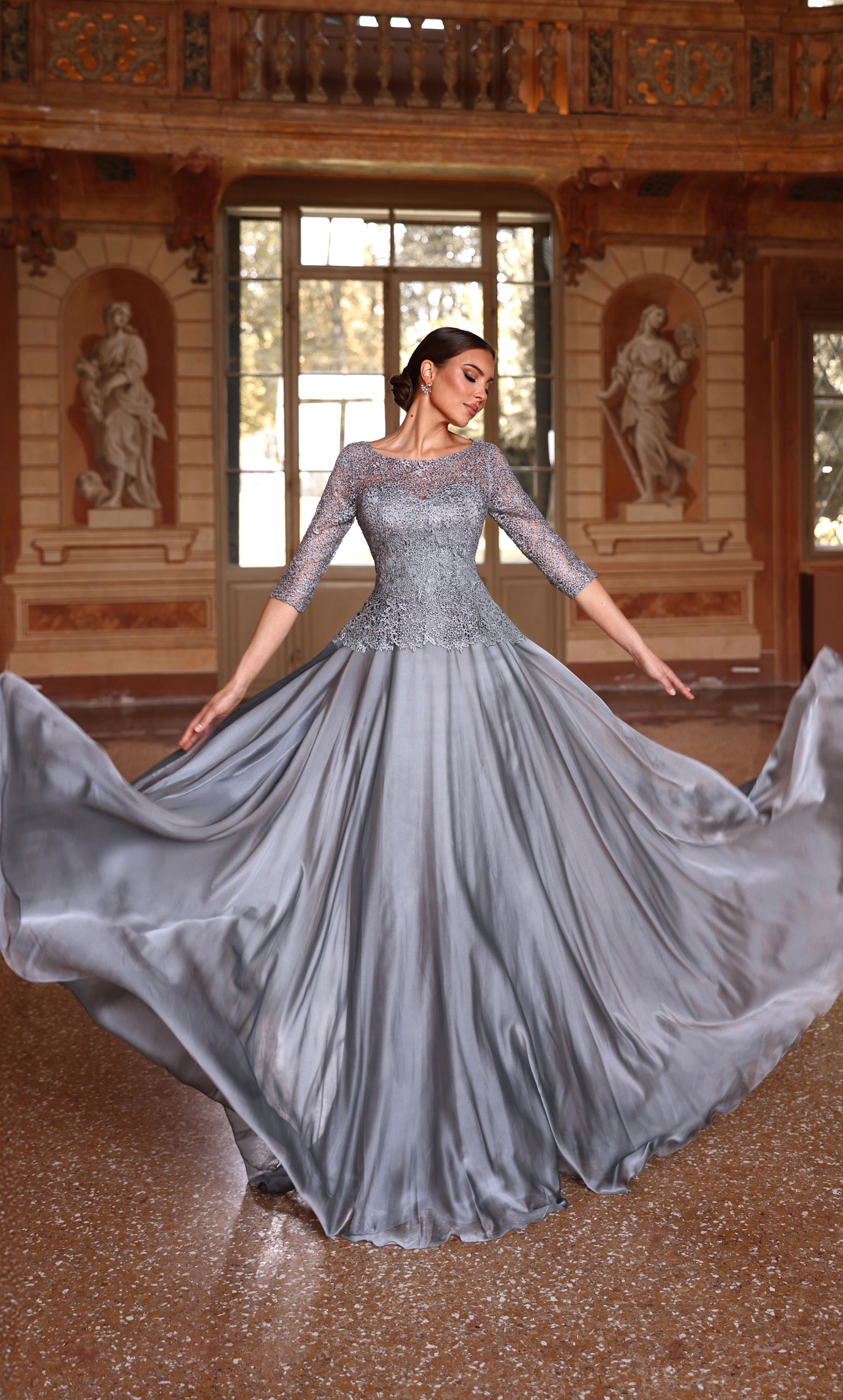 Formal Dress: 27251. Long, Bateau Neckline, Flowy | Alyce Paris