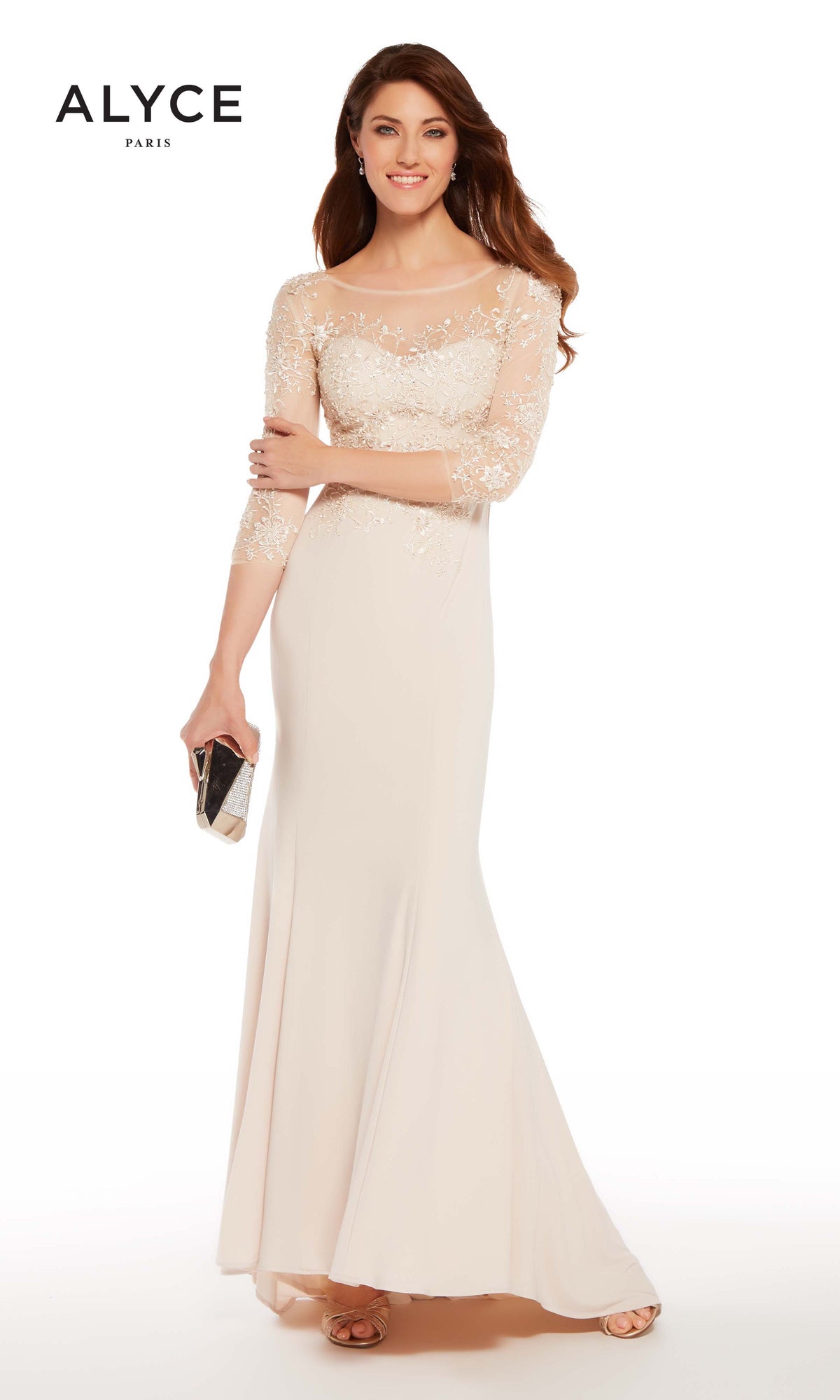 ALYCE Paris 27257 Special Occasion Boat Modest Straight Dress