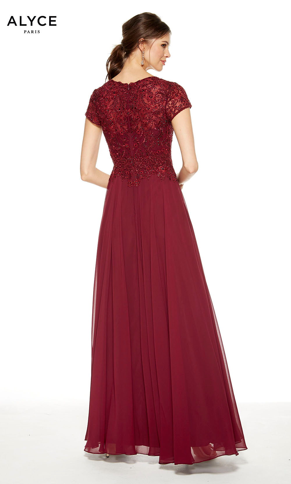 ALYCE Paris 27389 Special Occasion V-neck Embellished Flowy Dress