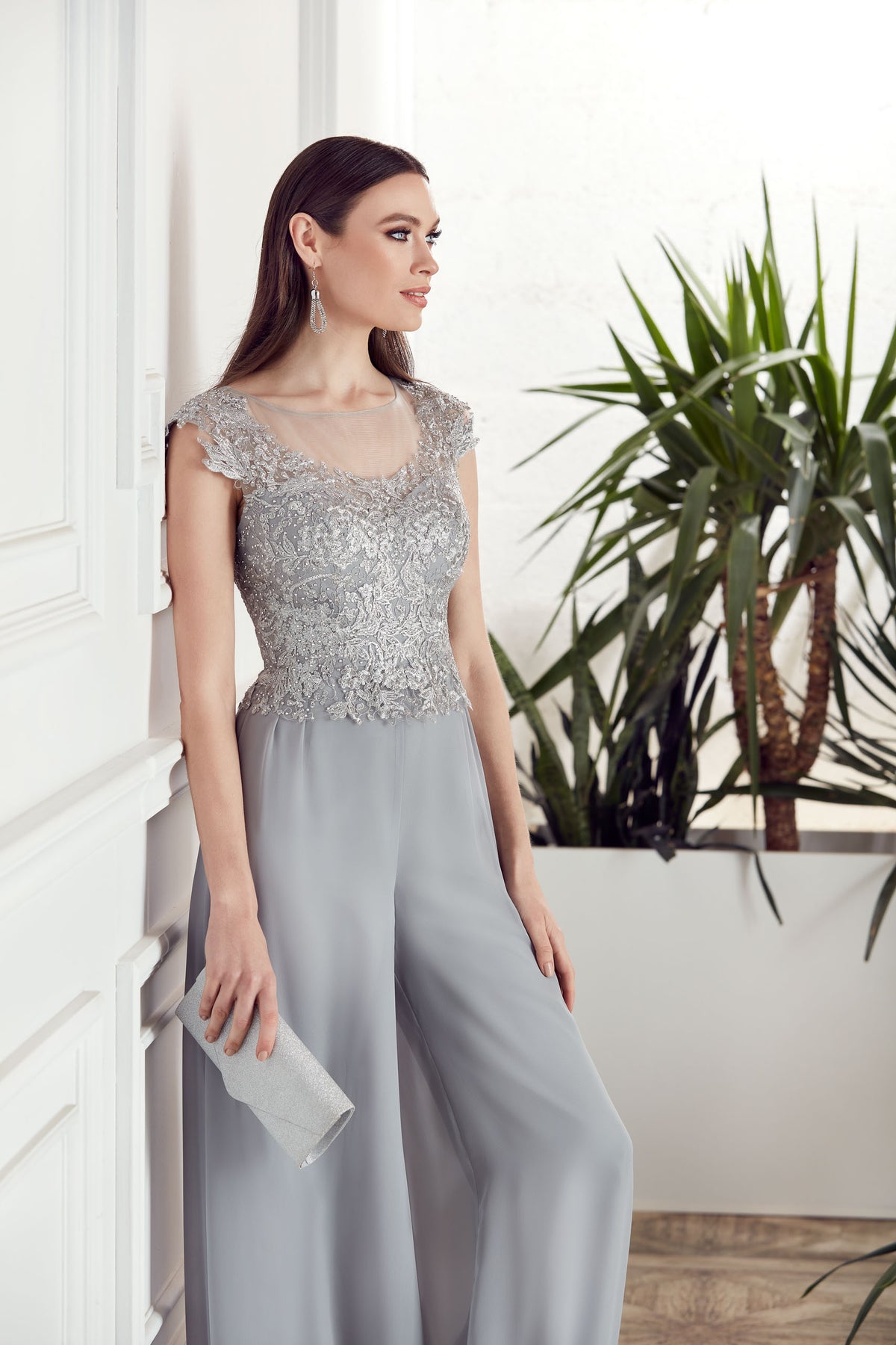 ALYCE Paris 27488 Special Occasion Illusion Embellished Jumpsuit Dress