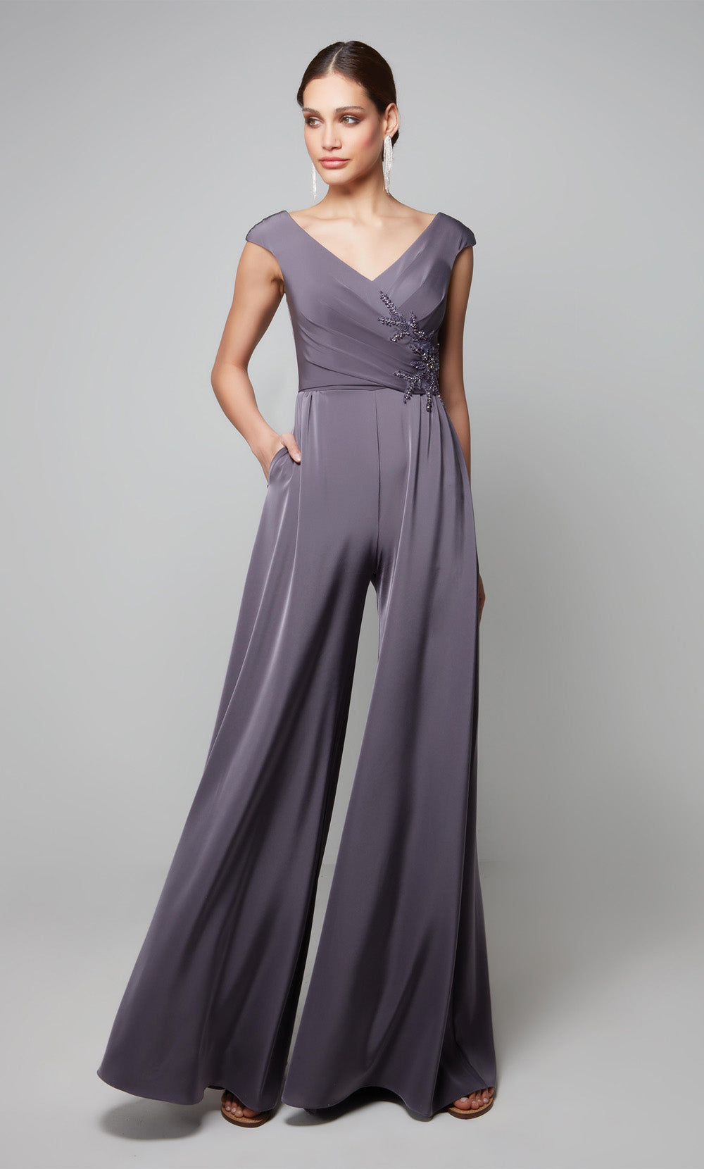 ALYCE Paris 27559 Special Occasion V-neck Chic Jumpsuit Dress