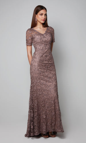 Formal Dress: 27561. Long Formal Dress, V-neck, Straight