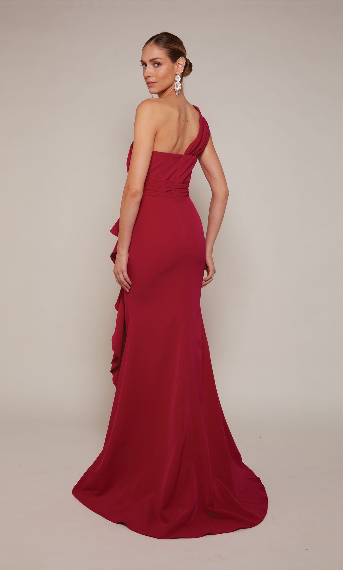 ALYCE Paris 27646 Special Occasion One Shoulder Ruffles Straight Dress