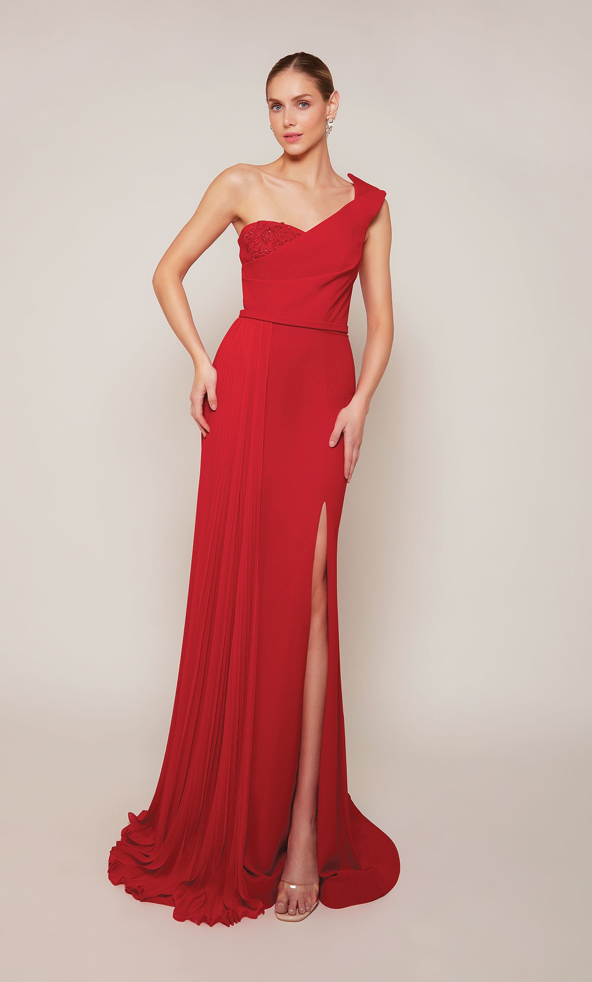 ALYCE Paris 27650 Special Occasion One Shoulder Slit Straight Dress