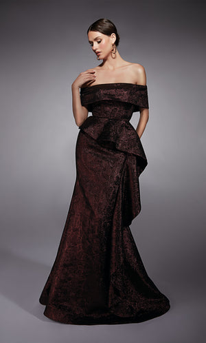 Formal Dress: 27707. Long, Off The Shoulder, Fit N Flare