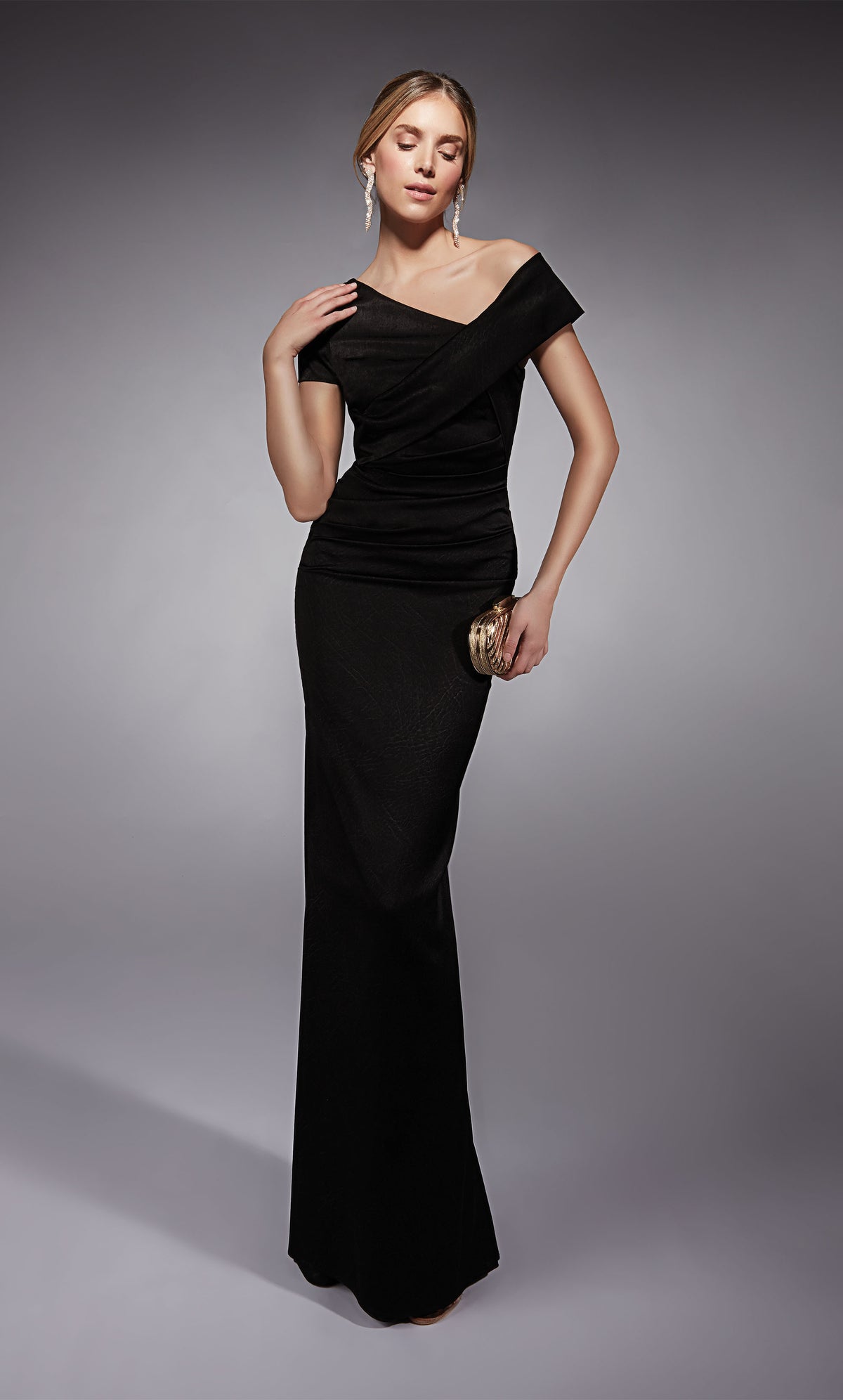 Formal Dress: 27710. Long, One Shoulder, Straight, Closed Back