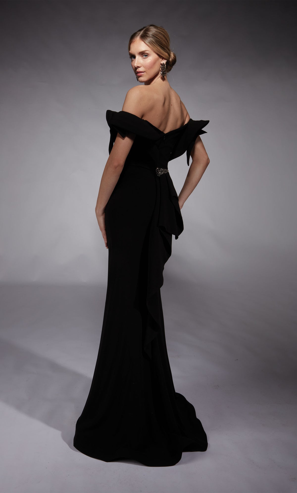 Formal Dress: 27713. Long, Off The Shoulder, Fit N Flare