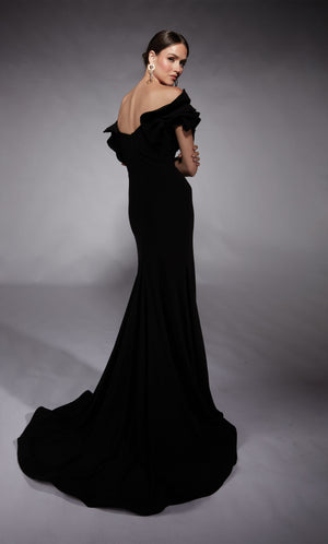 Formal Dress: 27714. Long, Off The Shoulder, Fit N Flare