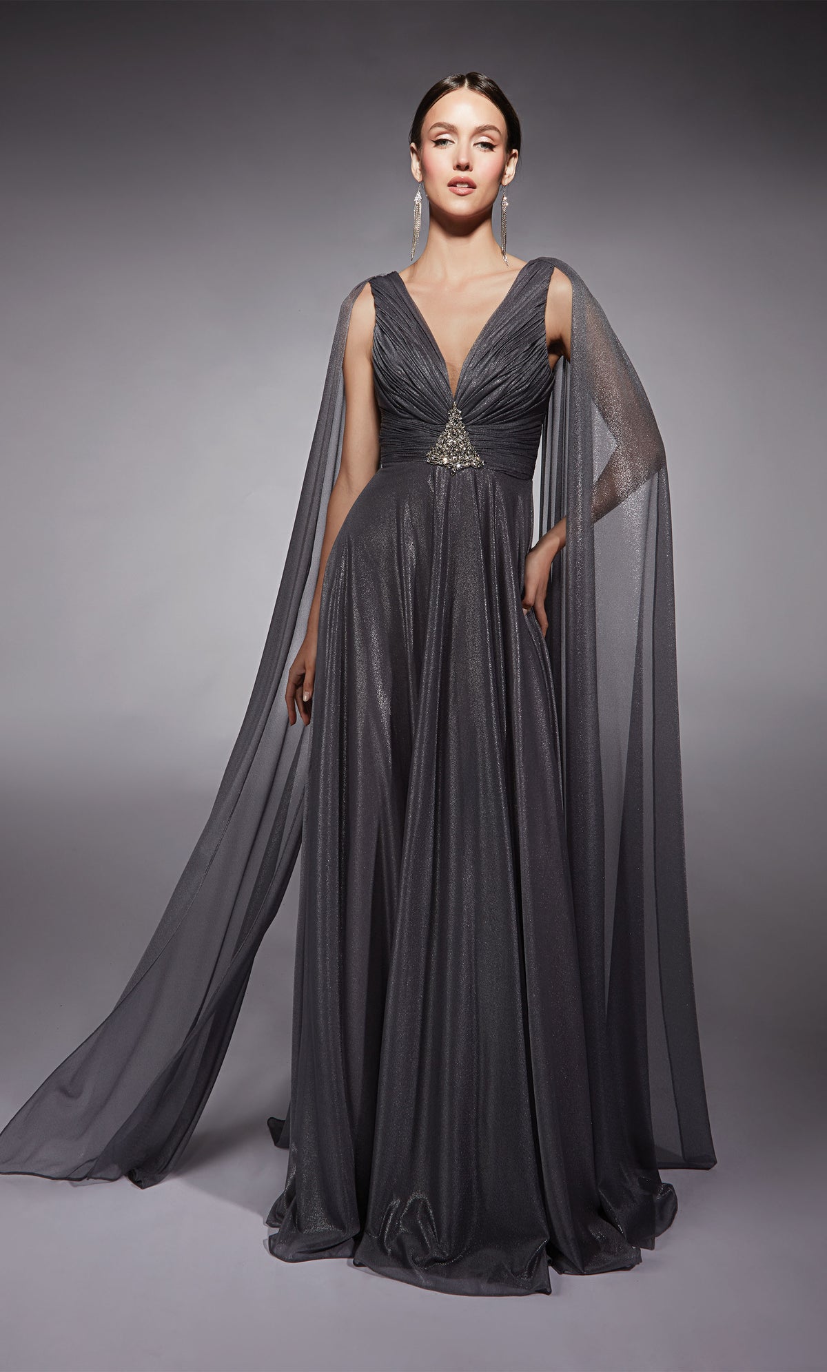 Formal Dress: 27720. Long, Plunging Neckline, A-line