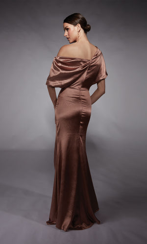 Formal Dress: 27721. Long, One Shoulder, Straight, Closed Back