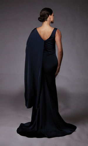 Formal Dress: 27722. Long, Scoop Neck, Straight, Closed Back