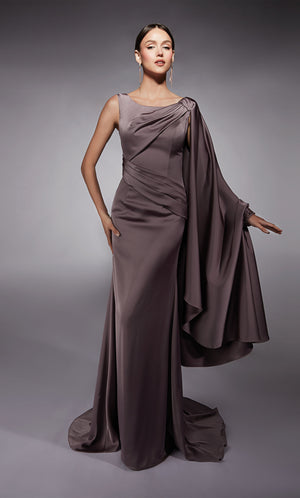 Formal Dress: 27722. Long, Scoop Neck, Straight, Closed Back