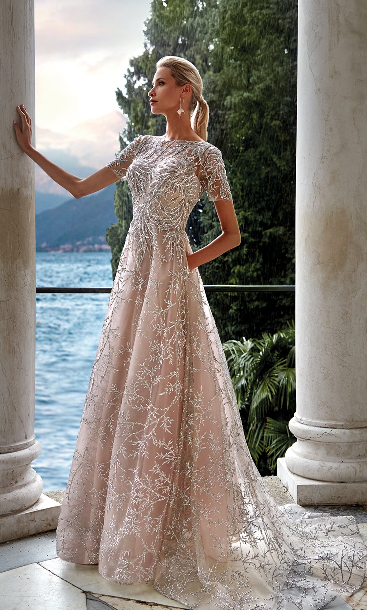 Formal Dress: 27726. Long, Illusion Neckline, A-line