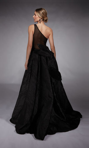 Formal Dress: 27730. Long, One Shoulder, A-line, Illusion Back