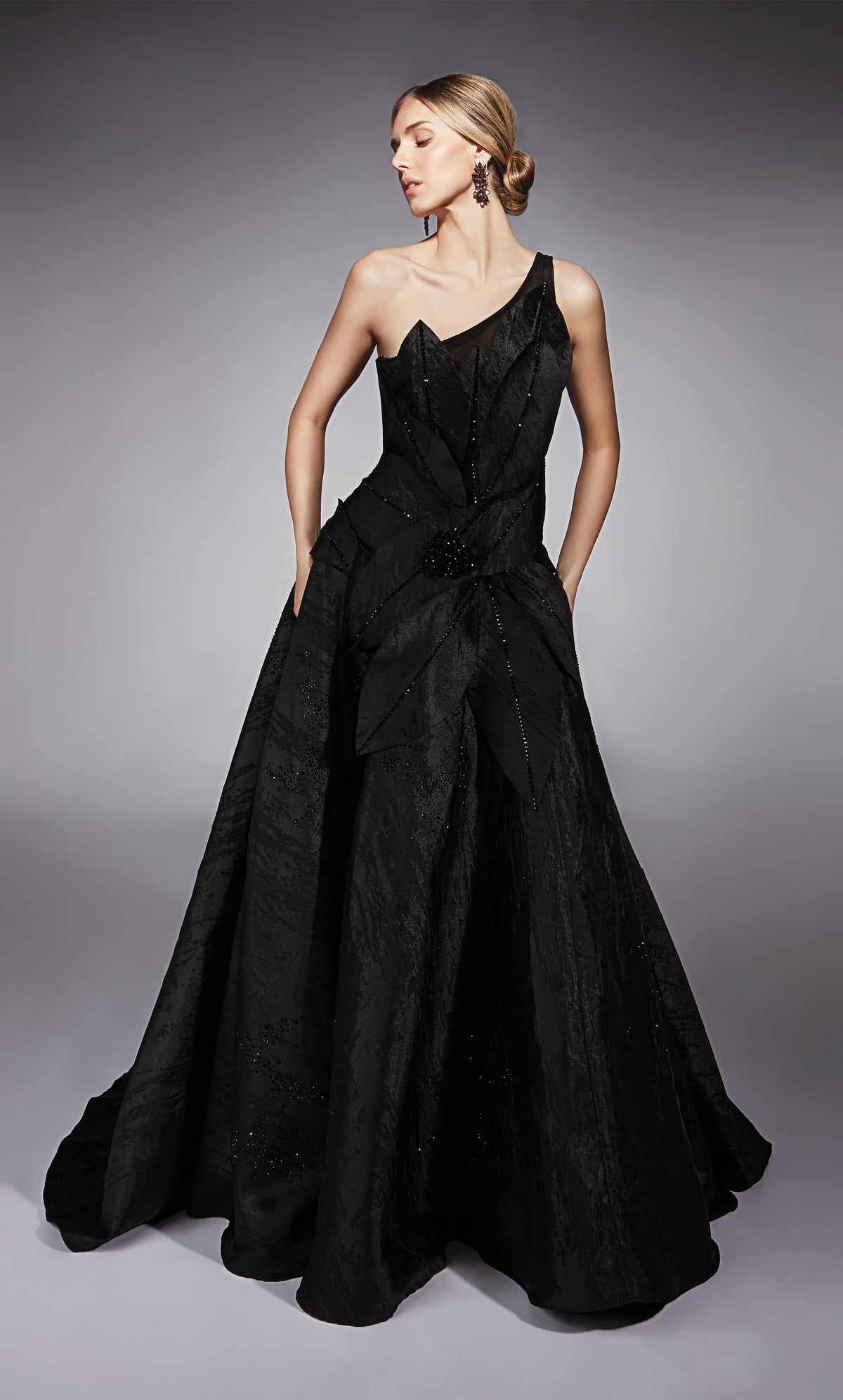 Formal Dress: 27730. Long, One Shoulder, A-line, Illusion Back