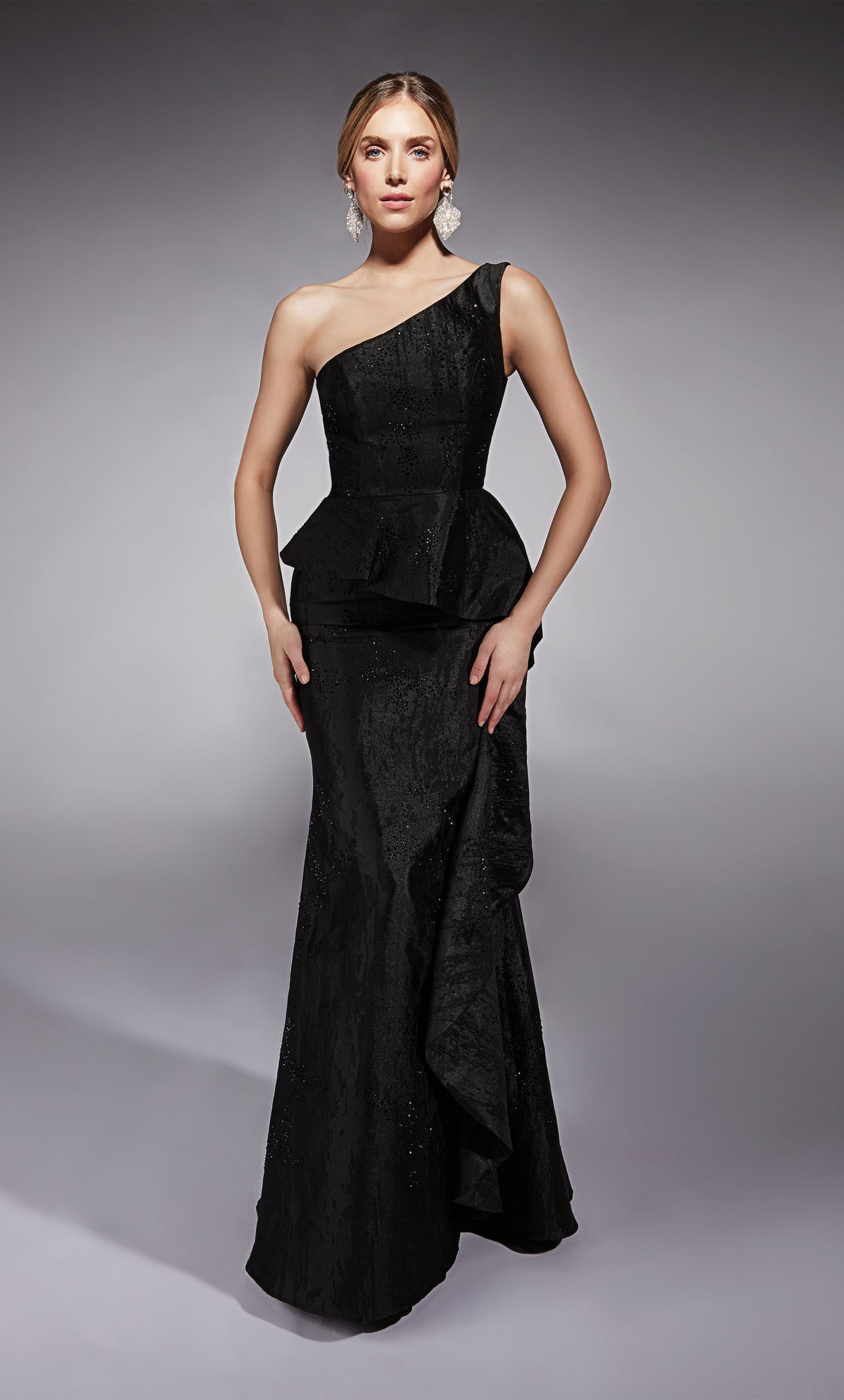 Formal Dress: 27732. Long, One Shoulder, Straight, Closed Back