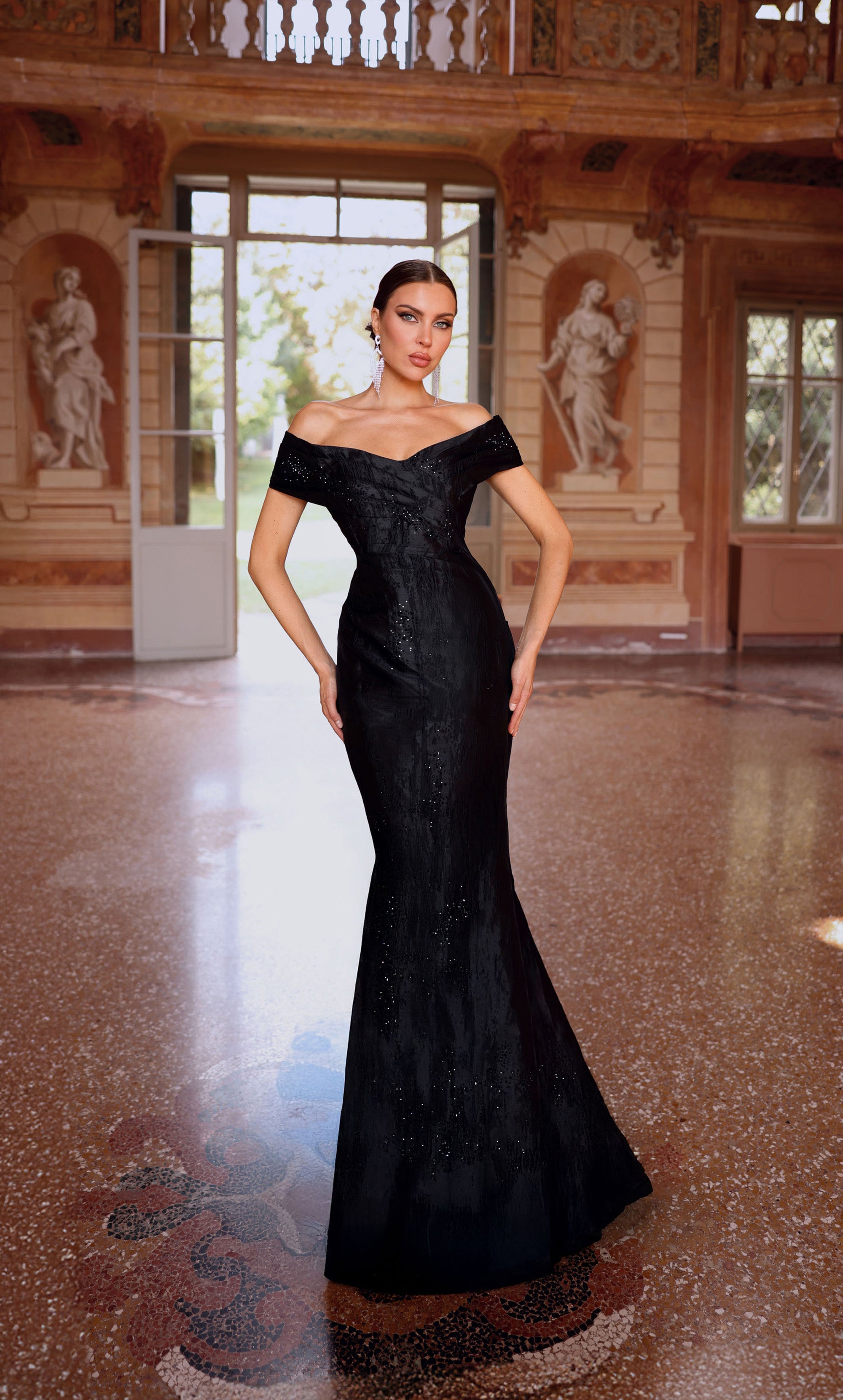 Formal Dress: 27733. Long, Off The Shoulder, Fit N Flare | Alyce Paris