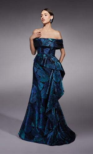 Formal Dress: 27736. Long, Off The Shoulder, Fit N Flare