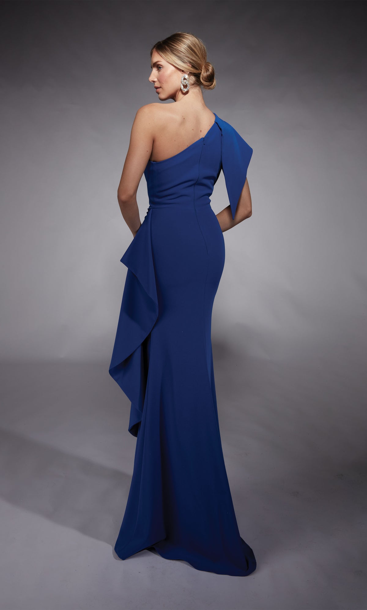 Formal Dress: 27738. Long, One Shoulder, Straight, Closed Back