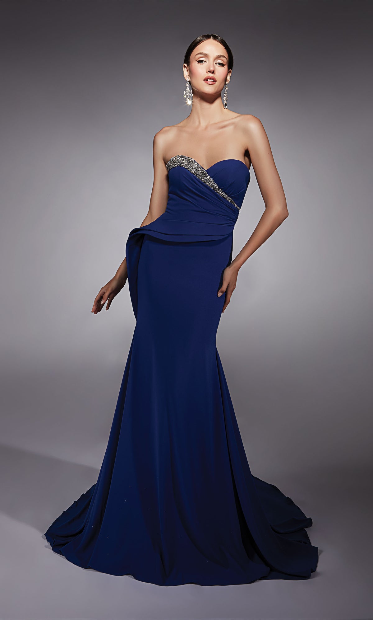 Formal Dress: 27739. Long, Strapless, Fit N Flare, Closed Back