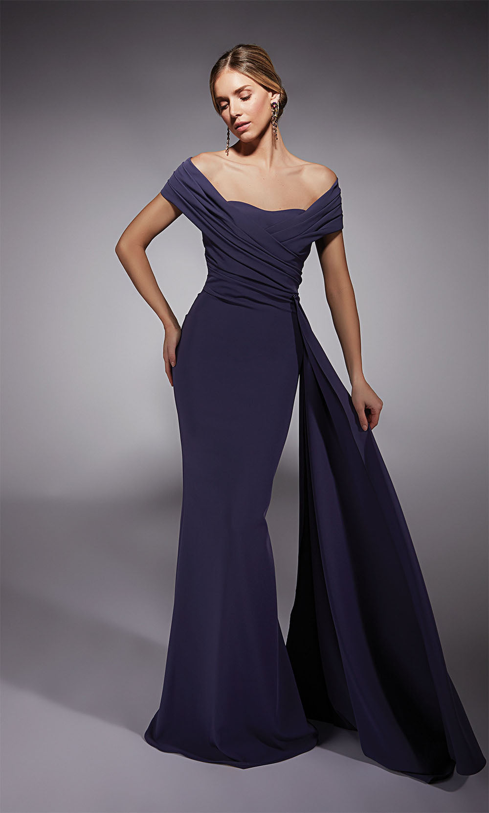 green emerald velvet dress Kiana One-Shoulder Open Back Slit Formal Dress