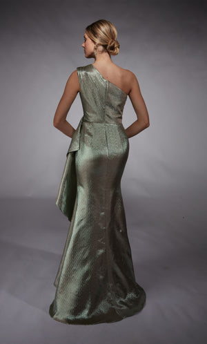 Formal Dress: 27751. Long, One Shoulder, Straight, Closed Back