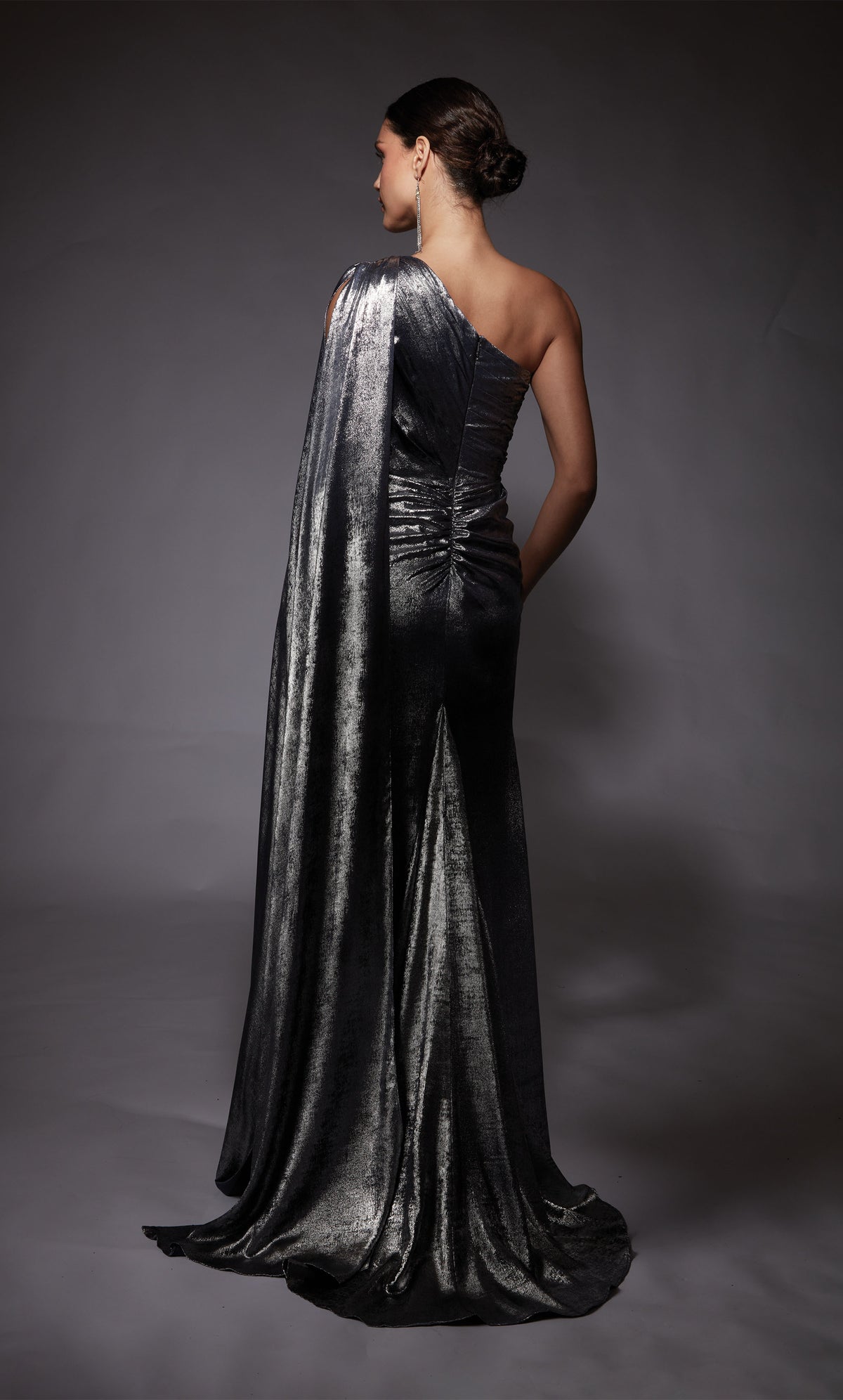 Formal Dress: 27753. Long, One Shoulder, Straight, Closed Back