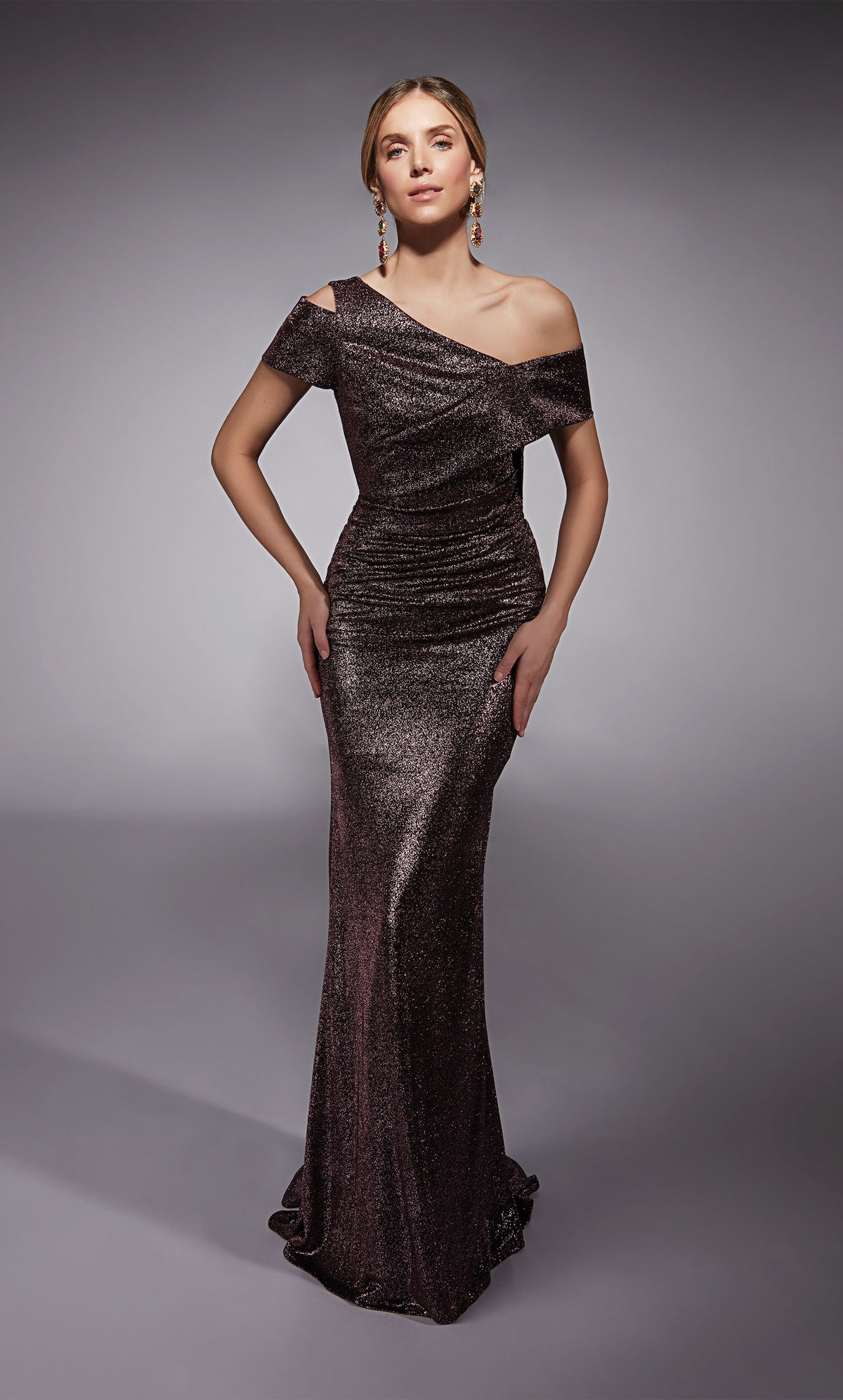 Formal Dress: 27762. Long, V-neck, Straight, Closed Back