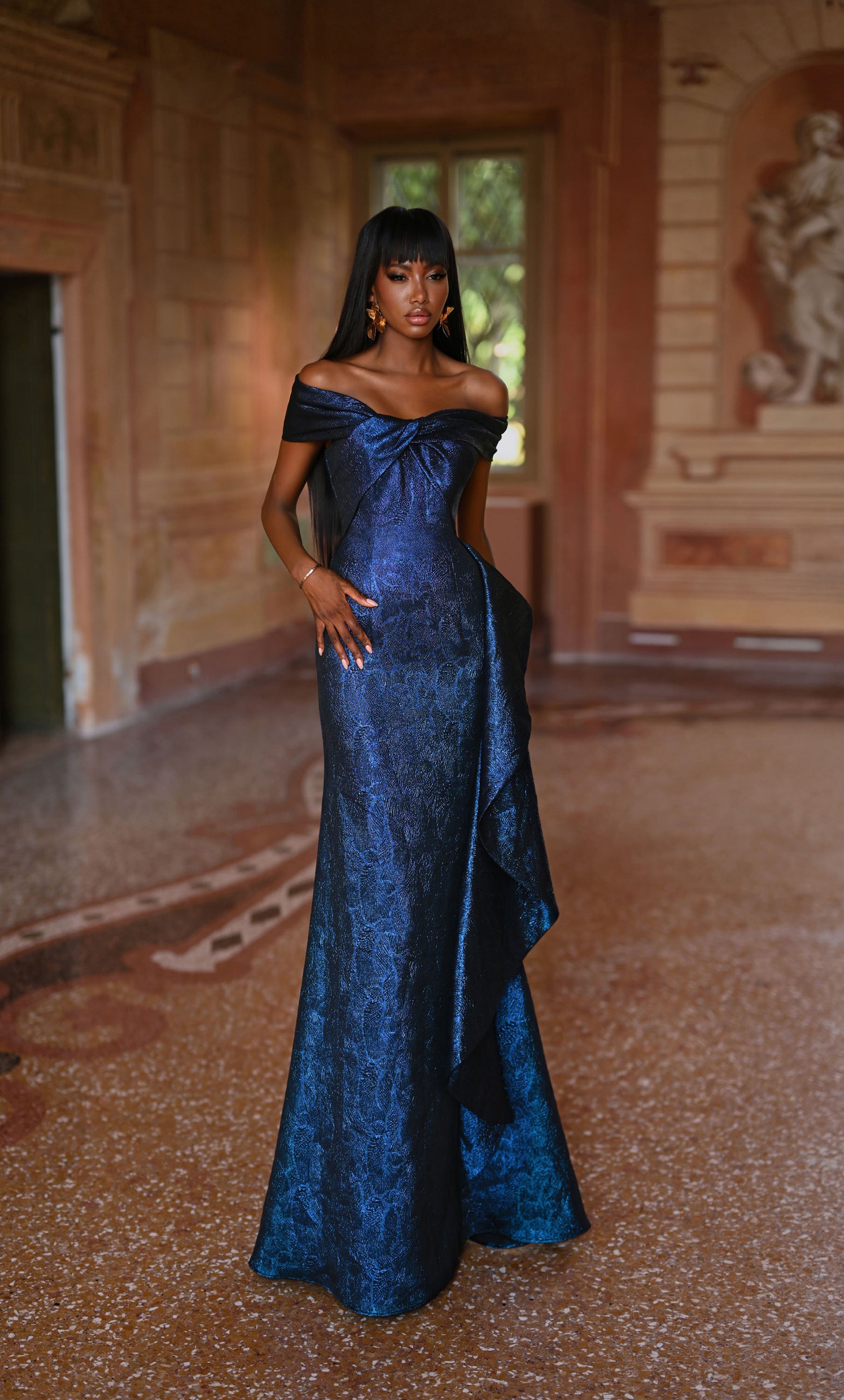 Formal Dress: 27774. Long, Off The Shoulder, Fit N Flare | Alyce Paris