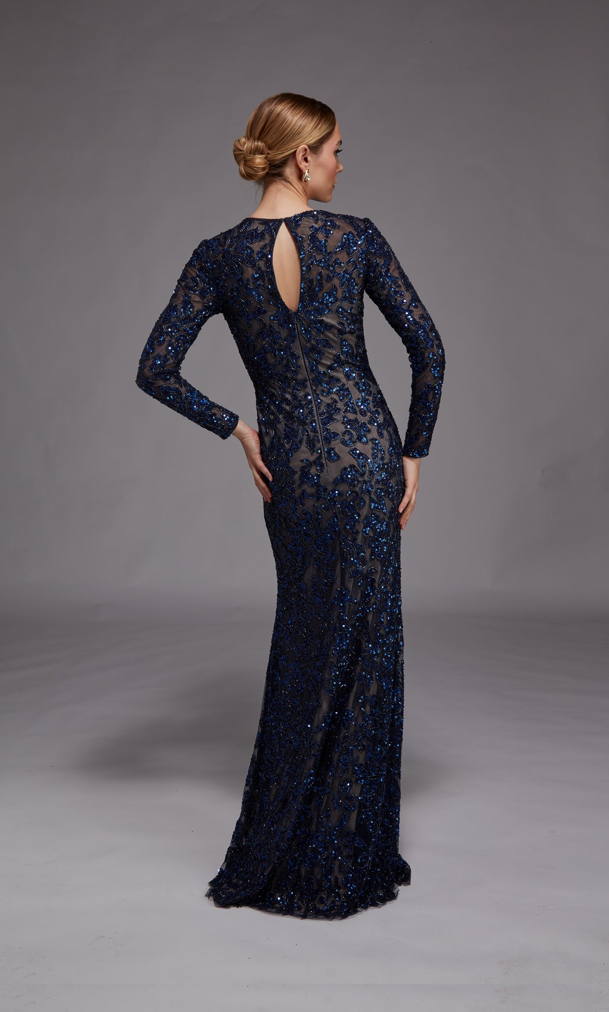 ALYCE Paris 27788 Special Occasion Scooped Neckline Embellished Straight Dress