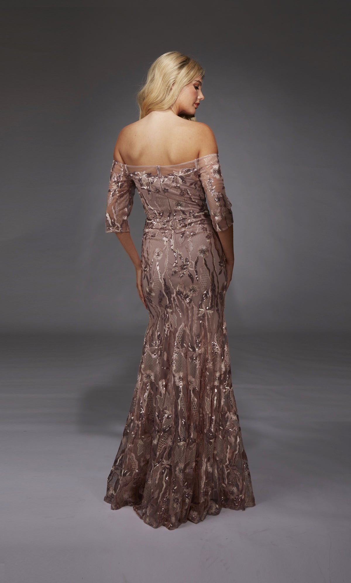 ALYCE Paris 27816 Special Occasion Off The Shoulder Neckline Embellished Fit N Flare Dress