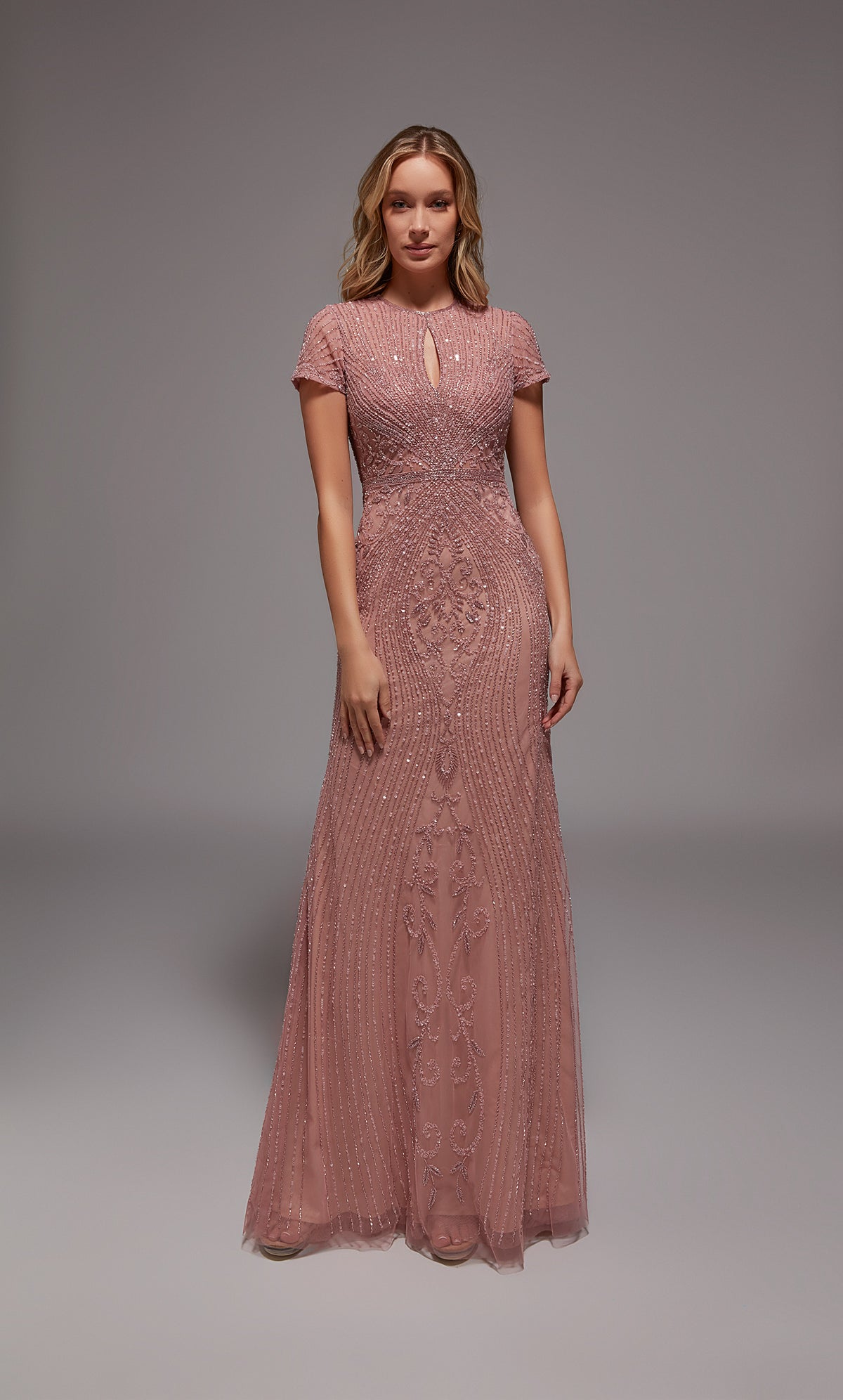 ALYCE Paris 27823 Special Occasion Scooped Neckline Embellished Straight Dress