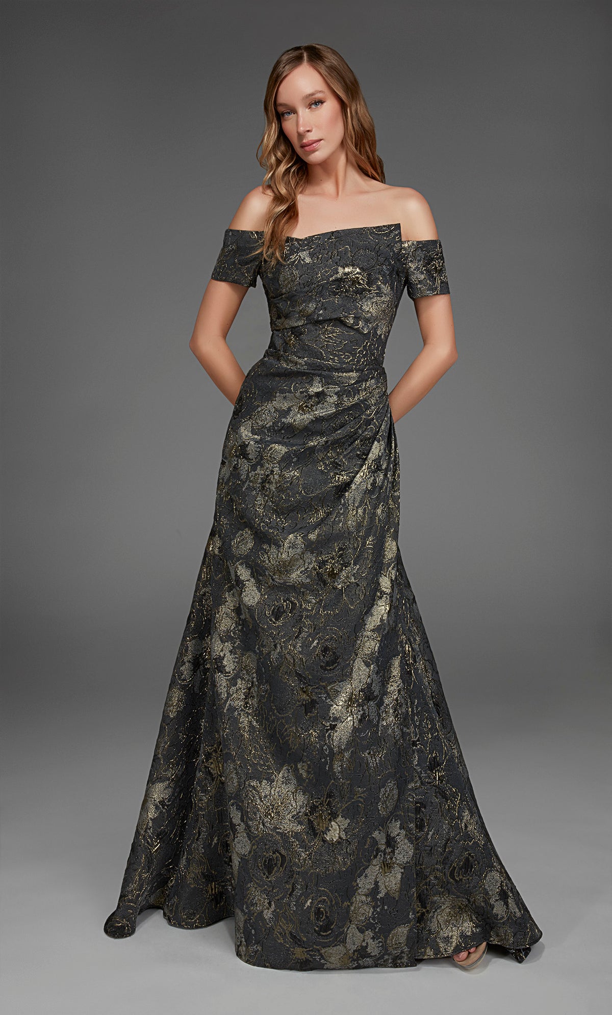 ALYCE Paris 27828 Special Occasion Off The Shoulder Neckline Ruched/draped A Line Dress