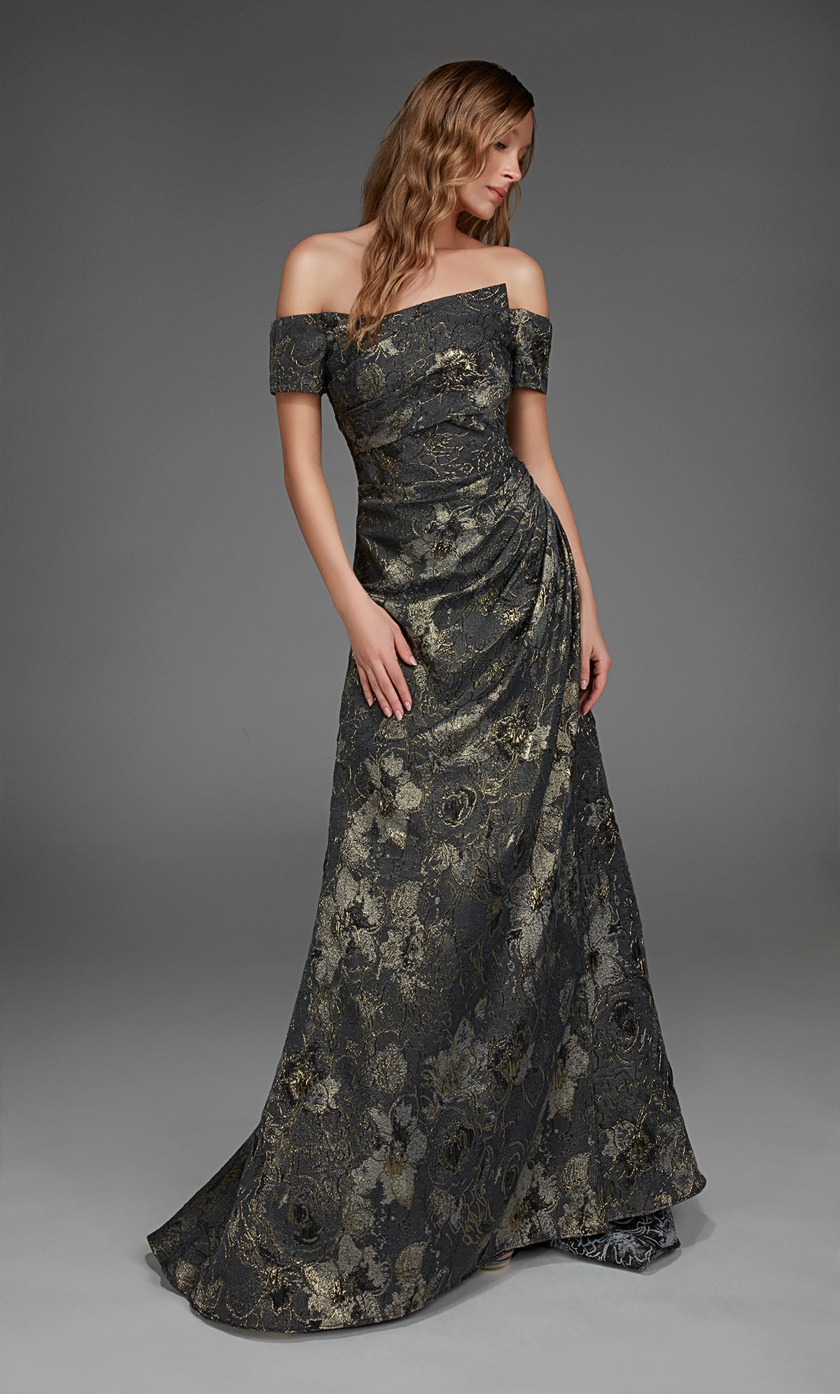 ALYCE Paris 27828 Special Occasion Off The Shoulder Neckline Ruched/draped A Line Dress