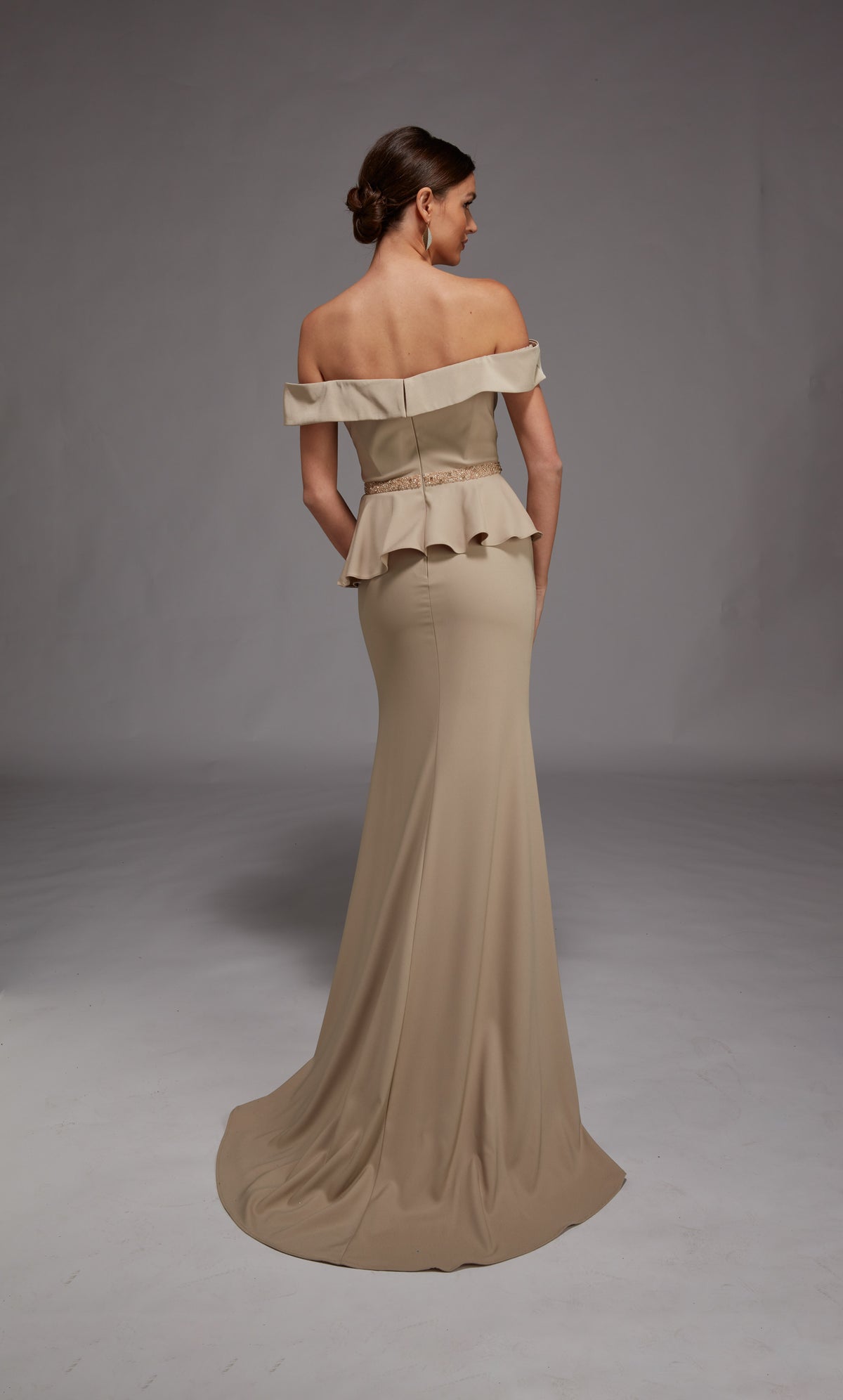 ALYCE Paris 27829 Special Occasion Off The Shoulder Neckline Peplum Fit N Flare Dress